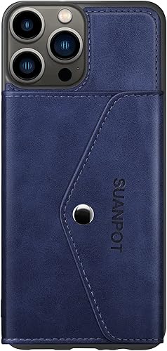 Miniatura 6 de SUANPOT Funda tipo cartera para iPhone 13 Pro Max de 6.7 pies con bloqueo RFID, soporte para tarjetas de crédito, funda de piel sintética con tapa