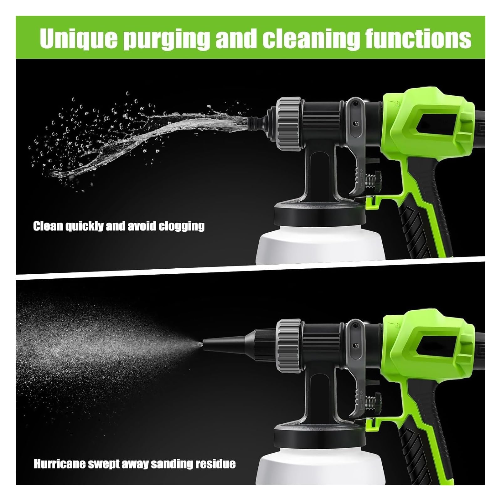 Spruzzatore di Vernice, Pistola a spruzzo elettrica da 800 W, pistola a portatile ad alta potenza for vernice e disinfettante, staccabile