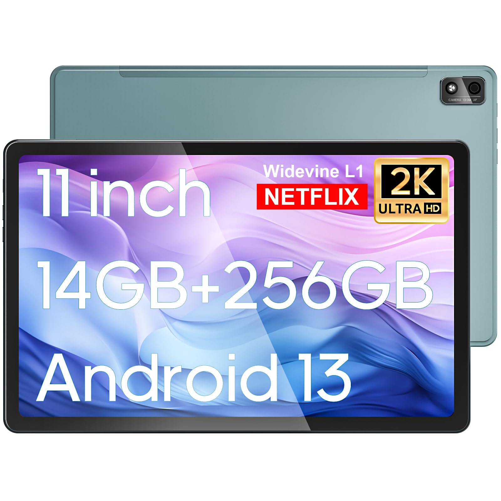 GOODTEL Tablet Android 11 Pollici 2K – 16GB RAM + 256GB ROM, 8600 MAh, GPS, Tastiera E Mouse Inclusi, Nero