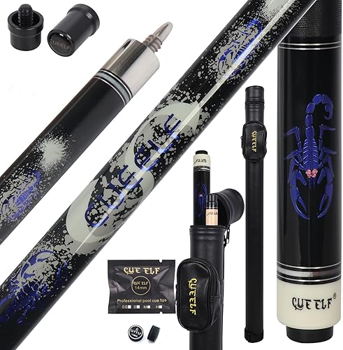 Miniatura 8 de Taco de billar, palos de billar con estuche rígido, eje de baja desviación, palos profesionales de billar de 19.5 a 21 onzas Escorpión