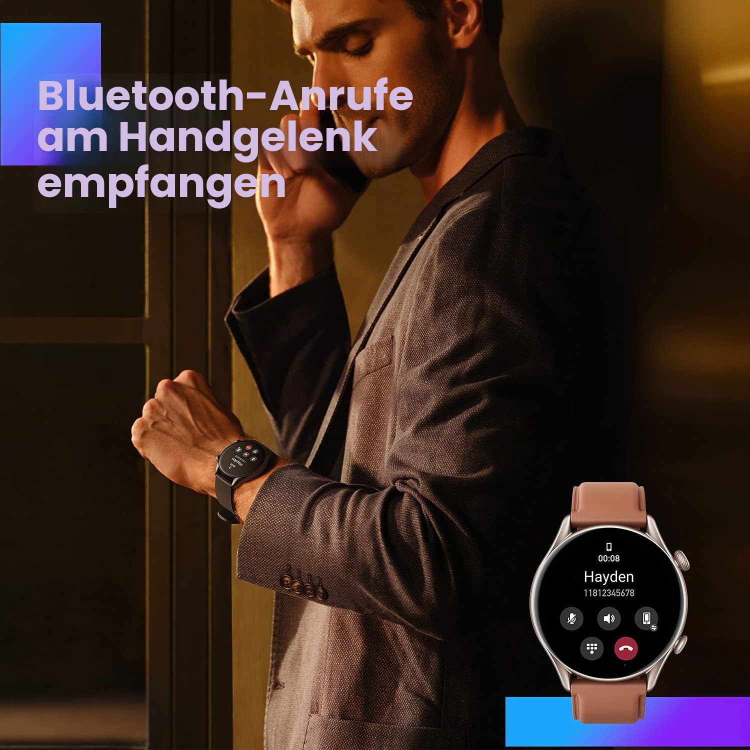 Amazfit Smartwatch GTR 3 Pro 46mm Fitness Watch mit GPS, Überwachung von Herzfrequenz, Schlaf, Stress, SpO2, über 150 Sportmodi, Bluetooth-Anrufen, Musiksteuerung, Alexa
