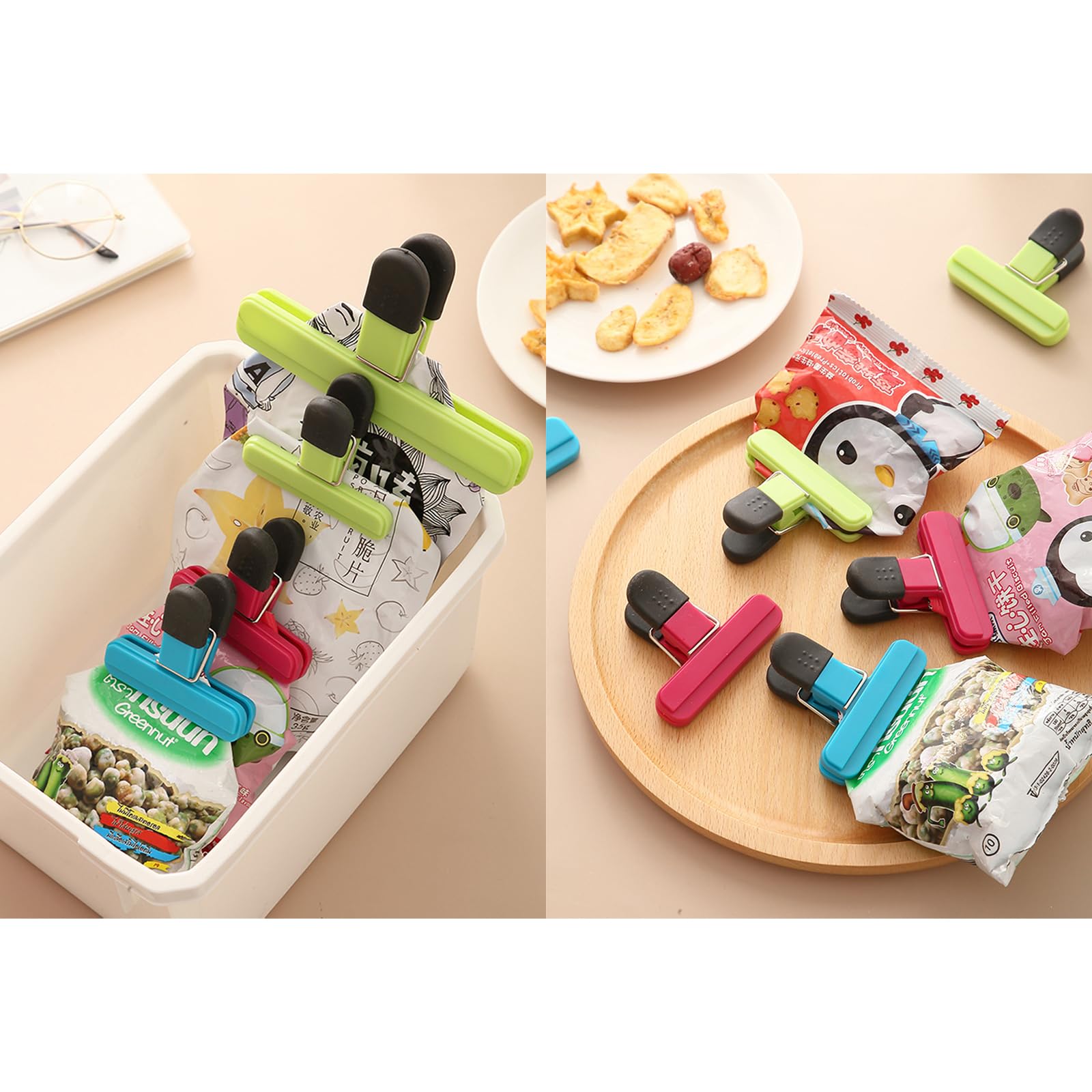 6PCS Seal Stick Storage Chip Bag Clips – Food Fresh Snack Clips (Random Colors)