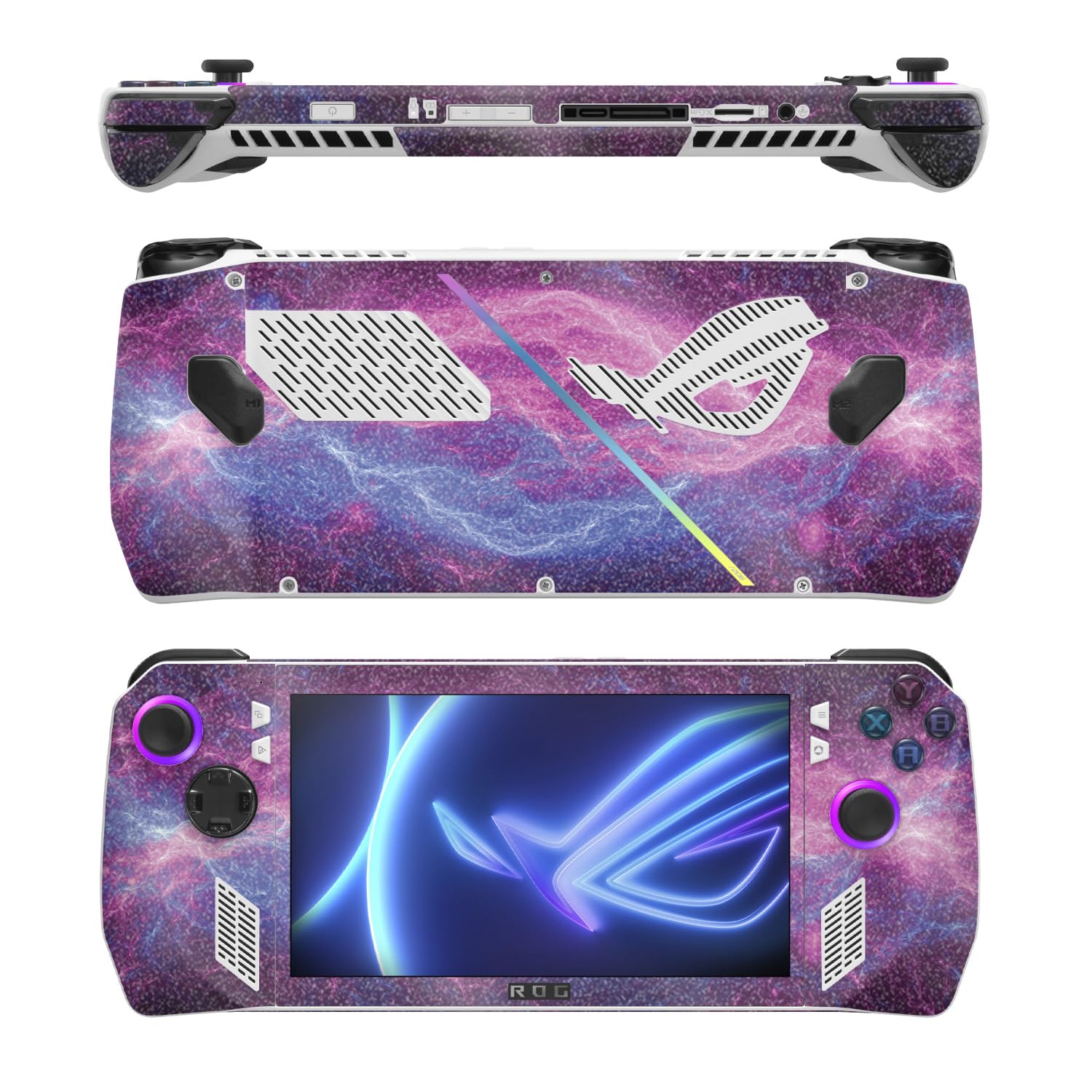 MightySkins Glossy Glitter Skin Compatible with Asus ROG Ally - Raw Energy | Protective, Durable High-Gloss Glitter Finish | Easy to Apply, Remove, and Change Style