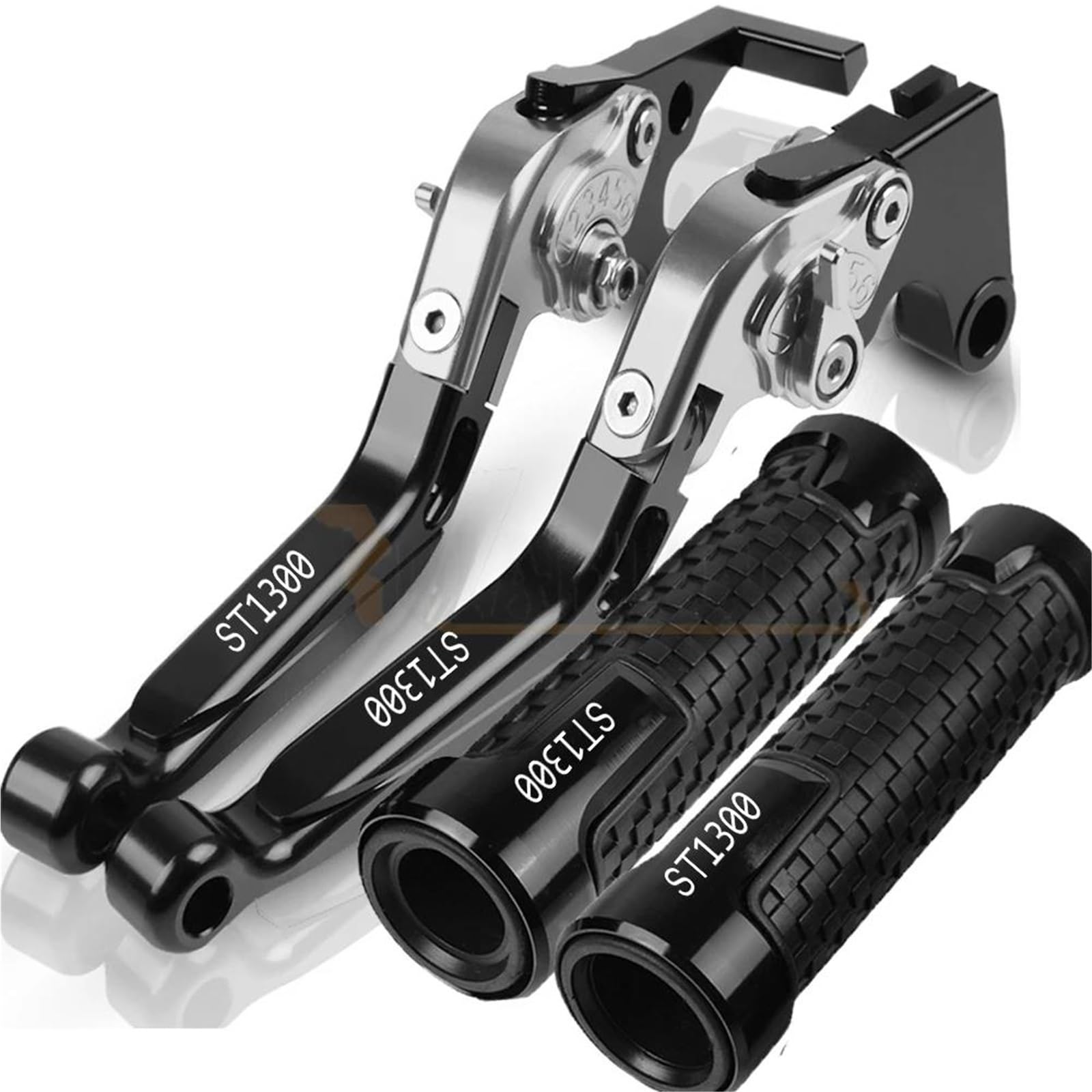 Tgvselpj Black2 Motorcycle Part Motorcycle Extendable Adjustable Clutch Brake Levers Controller Lever Handle For H-Onda St1300 2008-2012(Black2)