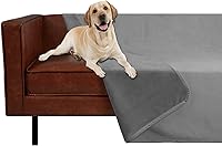 Ameritex Reversible Waterproof Pet Blanket for Sofa & Bed - 100% Leakproof Super Soft Velvet, 40x60 Inches Light Grey/Grey