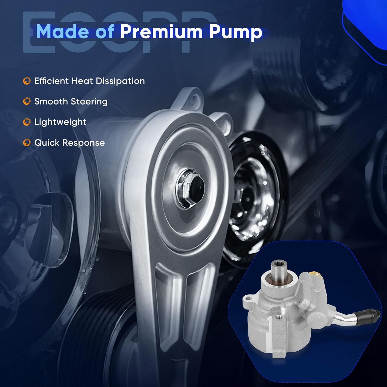 ECCPP Power Steering Pump for Buick for Lucerne 2009 2010 2011 V6 3.9L Power Assist Pump for 20-987