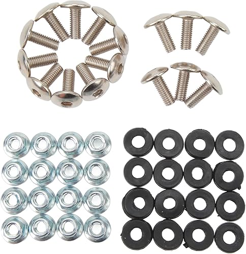 Miniatura 7 de Kit de tornillos de tuerca de arandela M6, paquete de 16 tornillos de fijación de rosca M6 para ATV Quad 4 Wheeler guardabarros tornillos