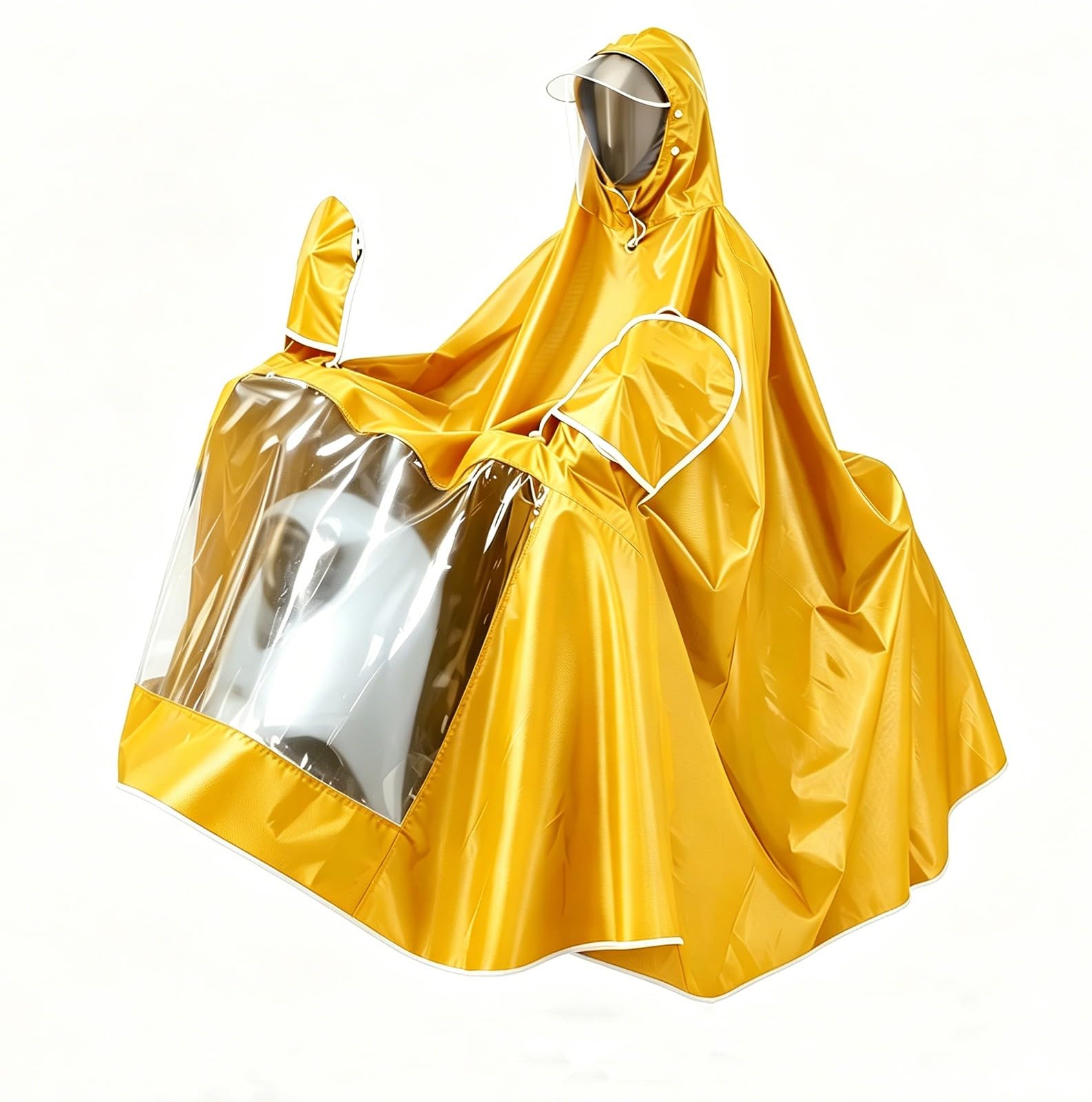Poncho à Capuche, ImperméAble de VéLo ImperméAble, Grande Cape de Pluie, ImperméAble Coupe-Vent Surdimensionné pour Les Balades Nocturnes à VéLo ÉLectrique(Yellow,8XL-1 Person)