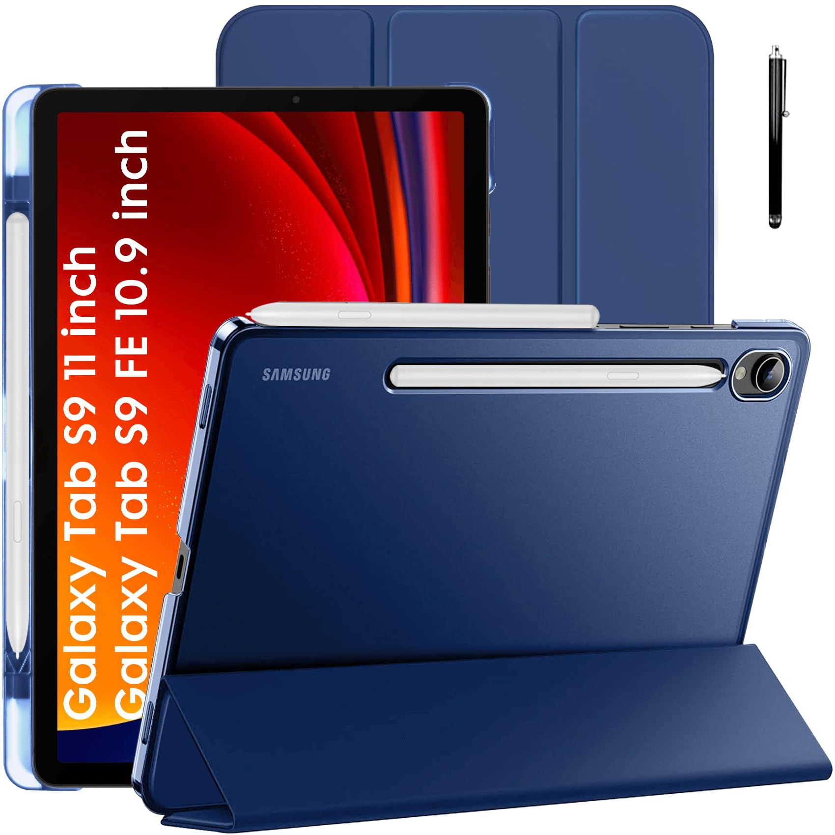 Robustrion Cover for Samsung Tab S9 11 inch/Tab S9 FE Cover Case 10.9 inch, Translucent Back Cover with [S Pen Holder] for Samsung Galaxy Tab S9 Tablet/Tab S9 FE Tablet Cover [Auto Sleep Wake] - Navy (B0CZP7SWKK) Amazon Price History, Amazon Price Tracker