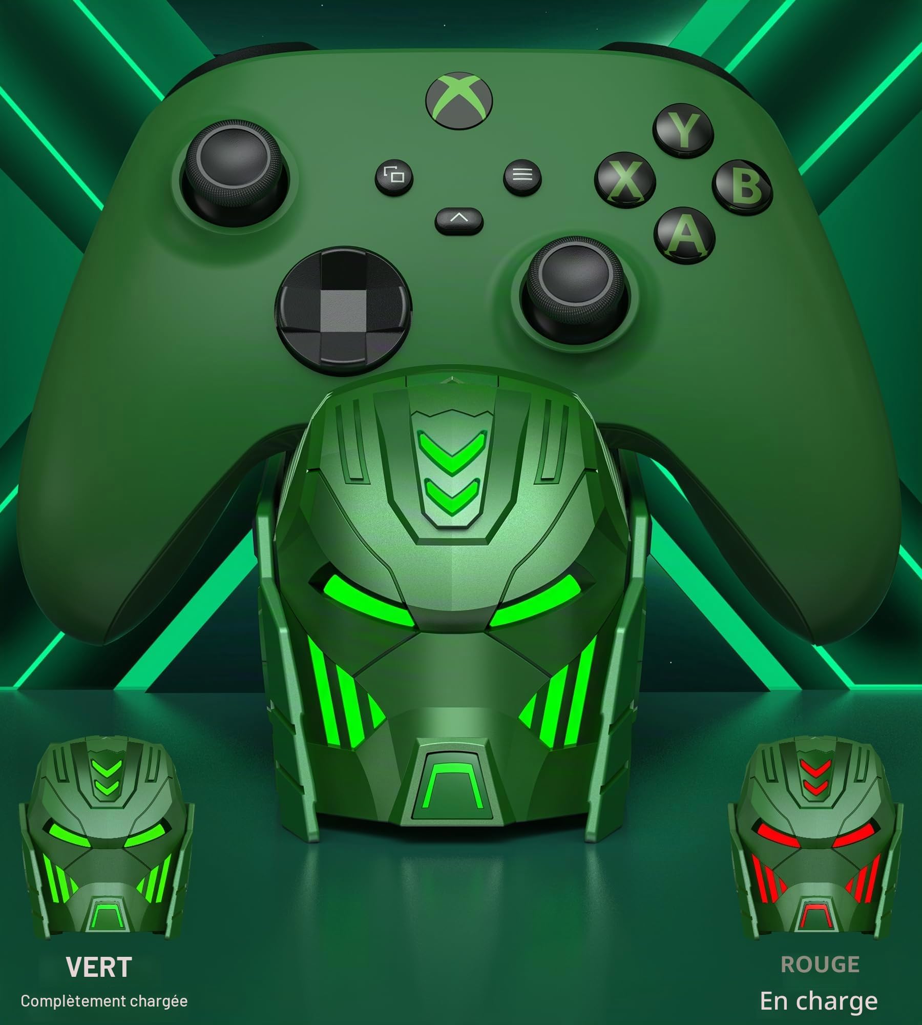 HELLCOOL Lot de 2 batteries rechargeables pour manette Xbox, 5520 mWh avec station de charge Xbox, écran LED, compartiment de batterie, pour Xbox Series X, S, Xbox One/Elite/S, X