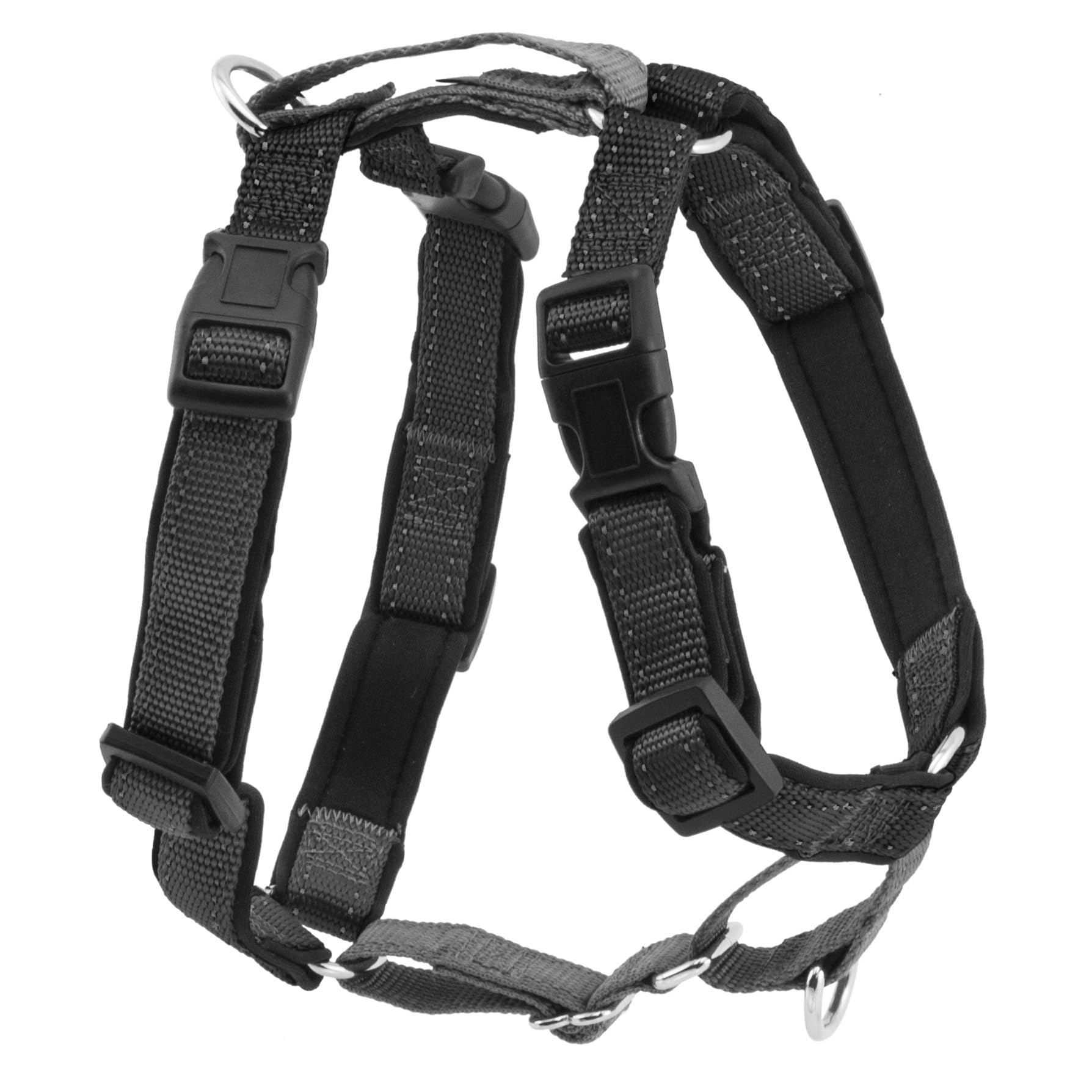 PetSafe 3-in-1 - Arnés Pectoral para Perros con Enganche Frontal - para Paseos Controlados - Negro - S
