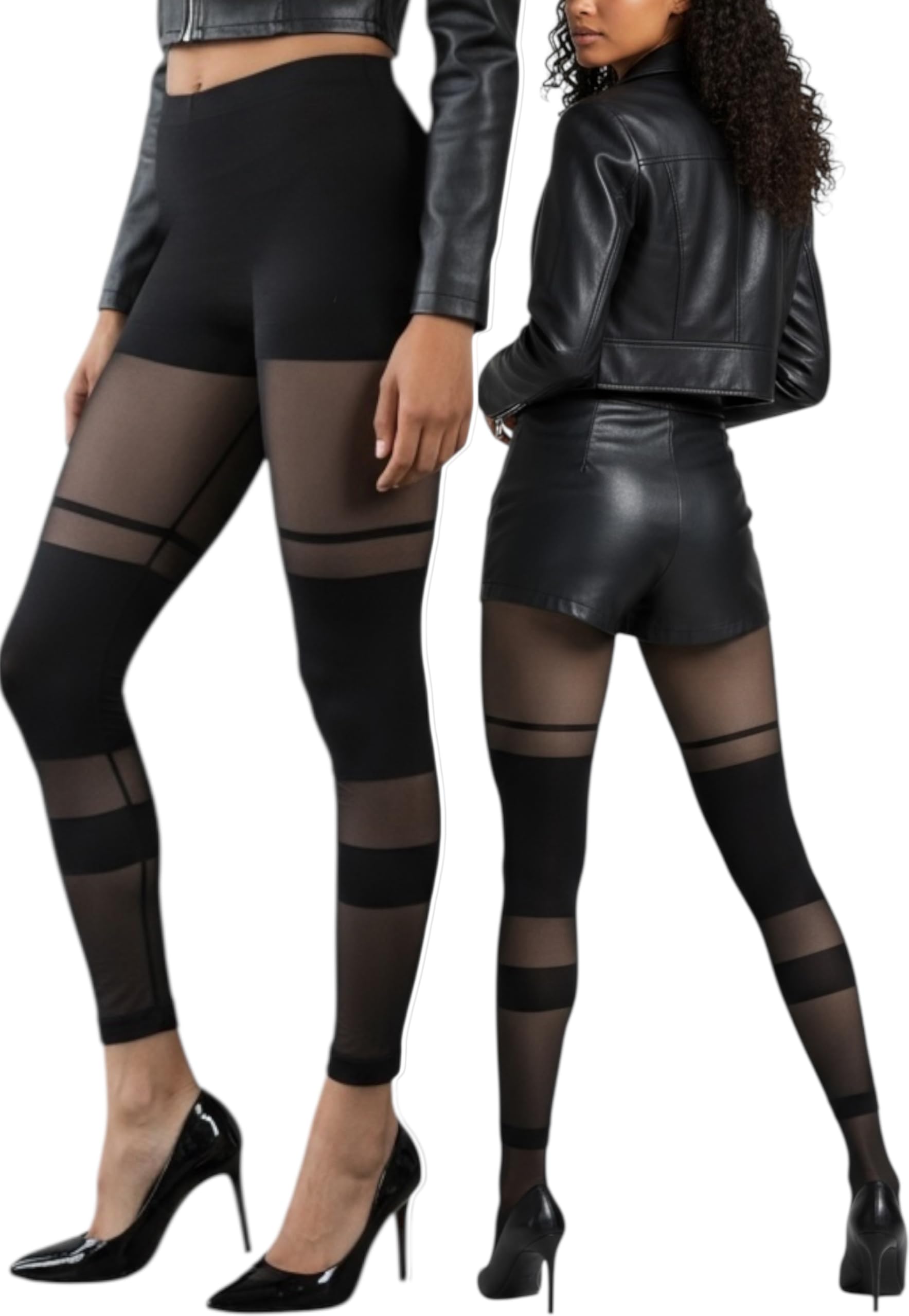 ToBeInStyle Women's Opaque Ankle Long Nylon Footless Fun Tights Pantyhose