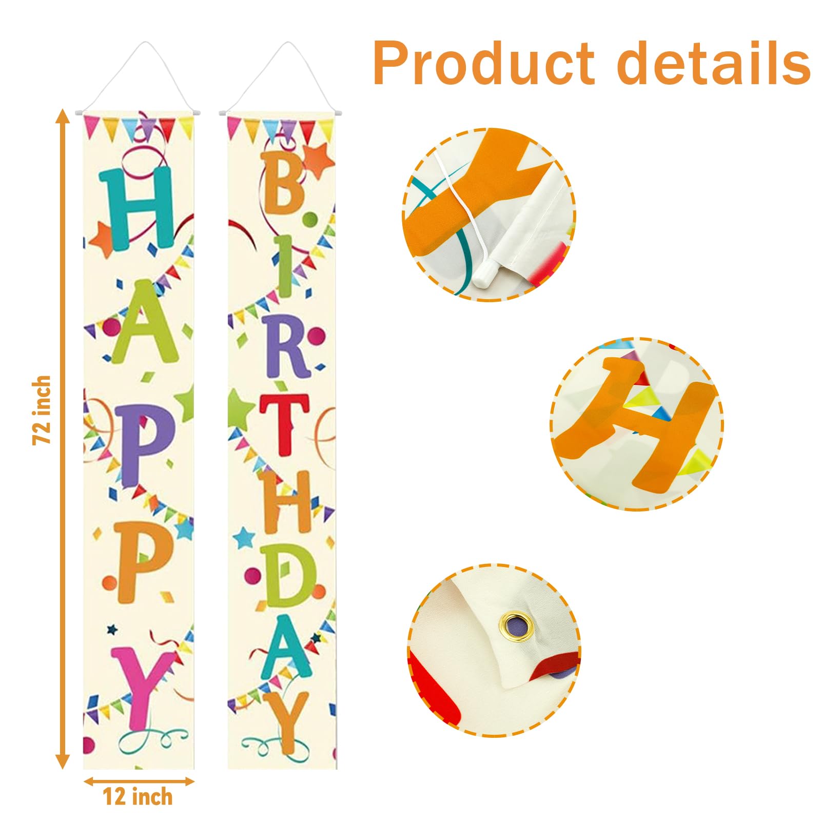 Happy Birthday Türbanner Blau-Silber – Partydeko Für Jungen & Männer, 179x30 Cm