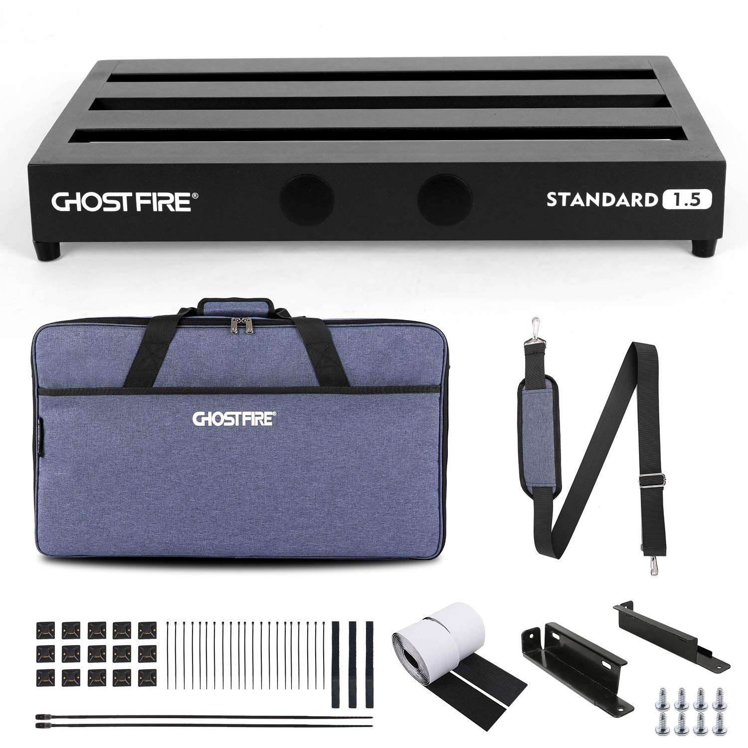 GHOSTFIRE Ghost Fire Guitar Pedal Board Aluminum Alloy 3.0lb Effect Pedalboard 19.6"x11.8" with Carry Bag,V series (V-STANDARD 1.5)
