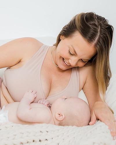 Miniatura 6 de Kindred Bravely Sujetador de lactancia French Terry Racerback Bralette de maternidad, sujetadores de lactancia para lactancia materna, brasier de