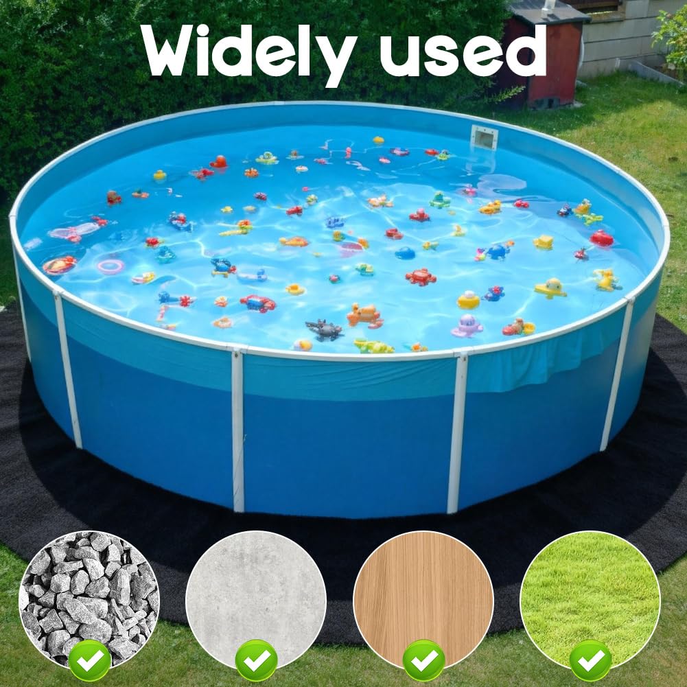 CEWROM Lona de suelo redonda para piscina, base antideslizante para piscinas y jacuzzis, robusta, fácil de colocar, ideal para exteriores, prolonga la vida útil del revestimiento (370)
