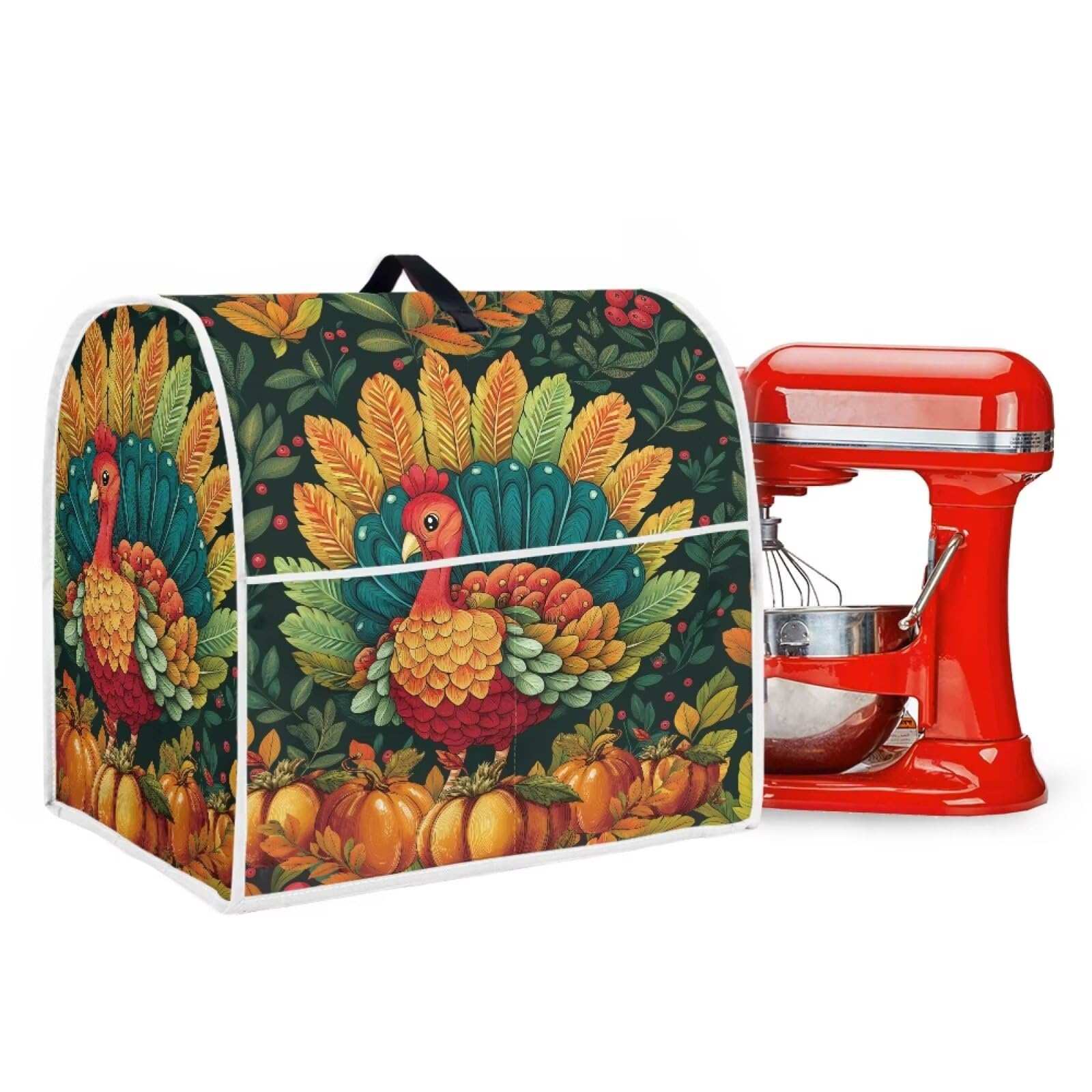 Thanksgiving Day Stand Mixer Covers for Kitchen Aid 4.5-5 Quart Turkey Pumpkin Cover Universal Kitchen Small Appliance Covers Thanksgiving Day Decorations