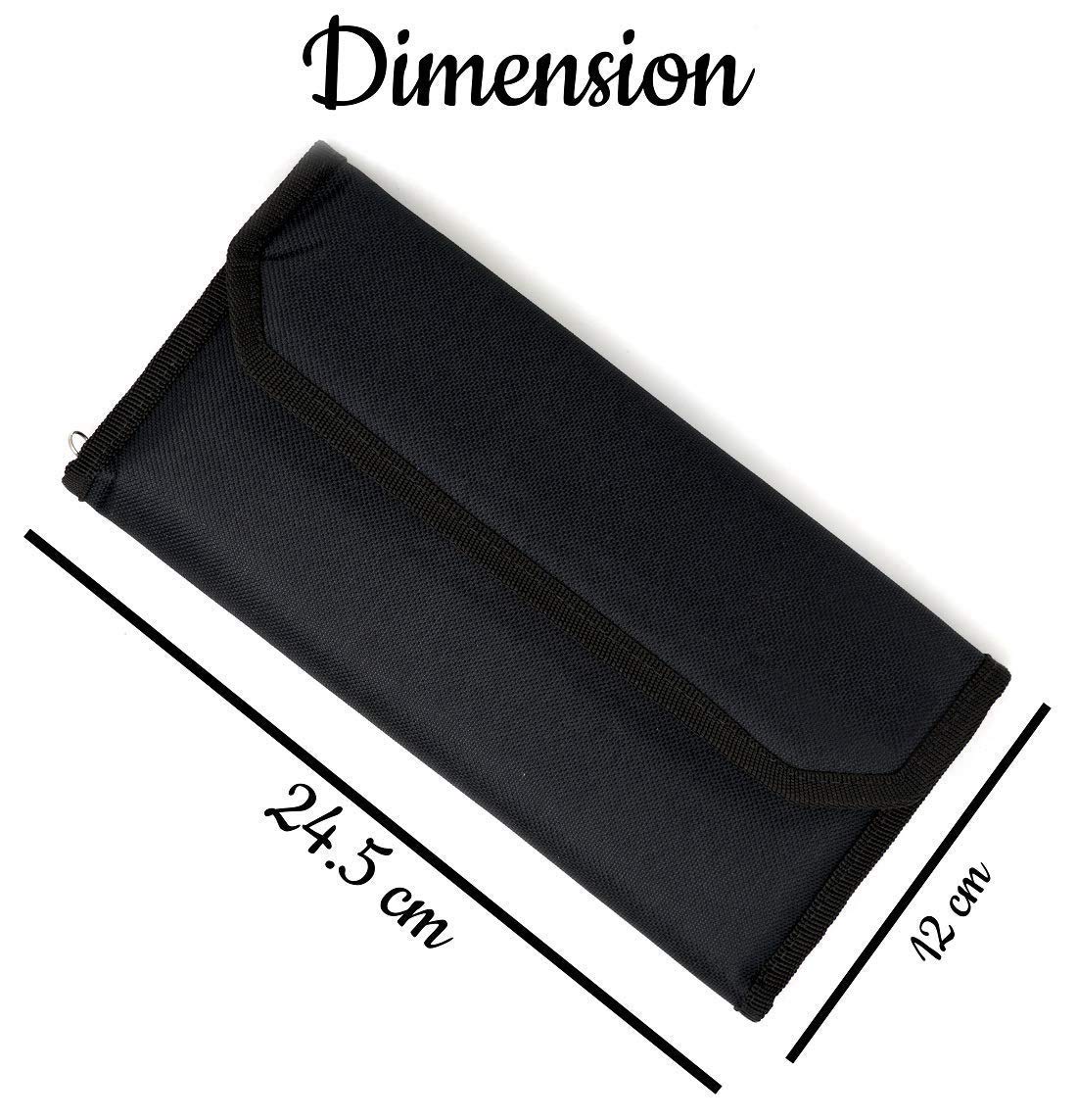 XUUG Matt Black Multiple Cheque Book Holder | Original Nylon Holds Upto 8 Cheque Books, Locker Key, Photo Slots, Credit/Debit Card Slots with Zipper. 2
