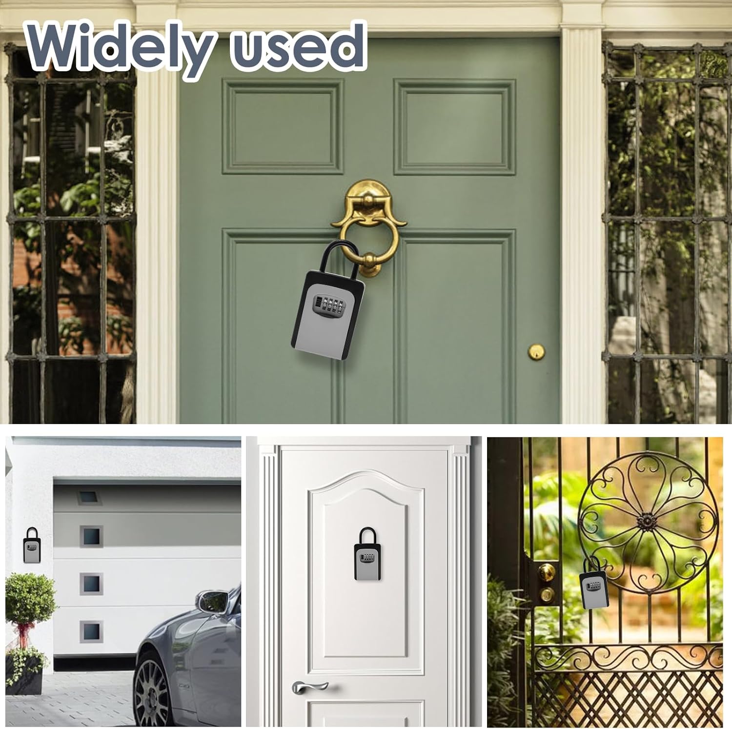 2 Pcs Key Lock Box,High Strength Alloy Lockbox for Keys,Lock Box for Keys with Code,Outdoor Key Lock Box for Home,Garage,Office,Garden,Store