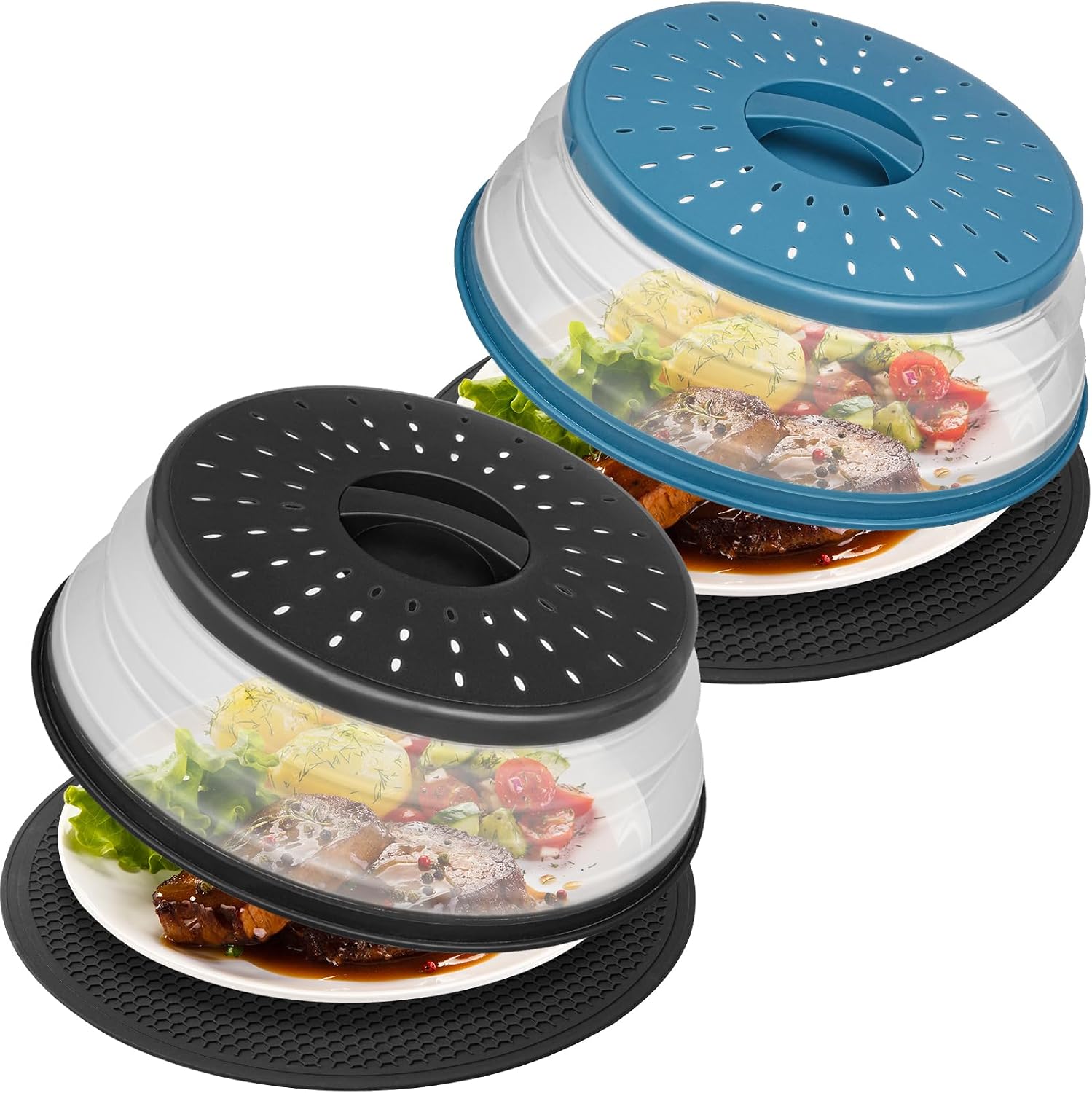 4 in 1,WENWELL 2 Microwave Splatter Cover & 2...