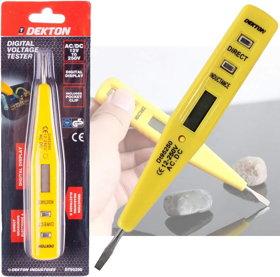 THG® Dekton Digital Voltage Tester AC/DC 12v To 250v Tool Kit