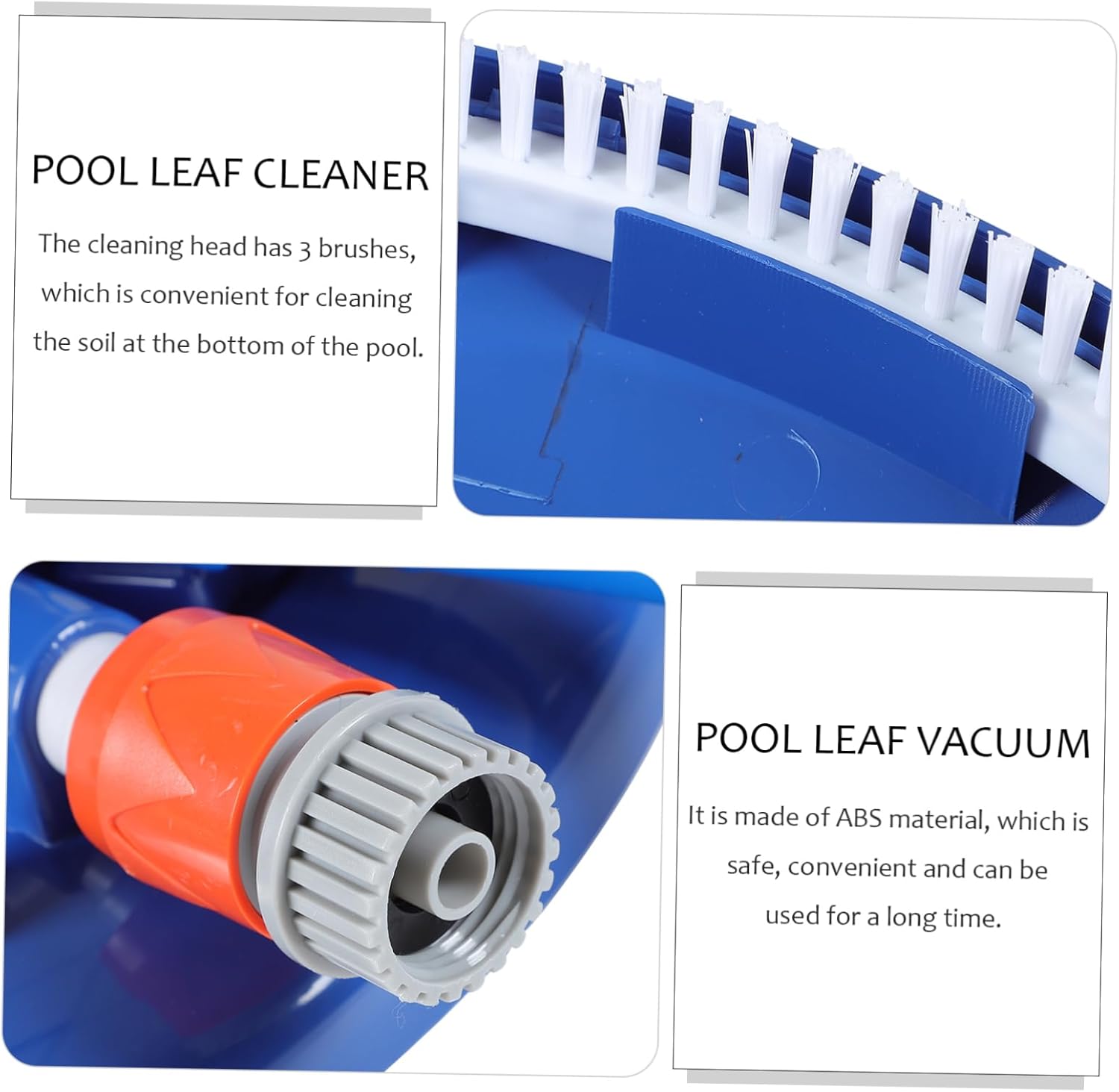 HANABASS Pool Leaf Cleaner Vacuum Head for Swimming Pools 12 Diameter Sturdy Plastic Easy to Use Hose Attachment for Efficient Debris Removal
