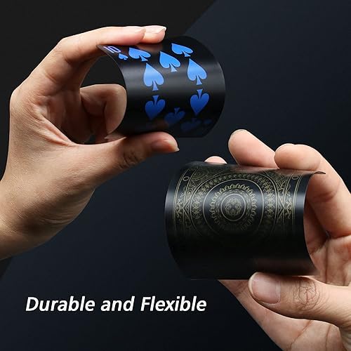 Miniatura 5 de 2 barajas de cartas de plástico resistentes al agua, color negro, de alta calidad, para jugar póquer profesional, baraja de cartas de lujo para