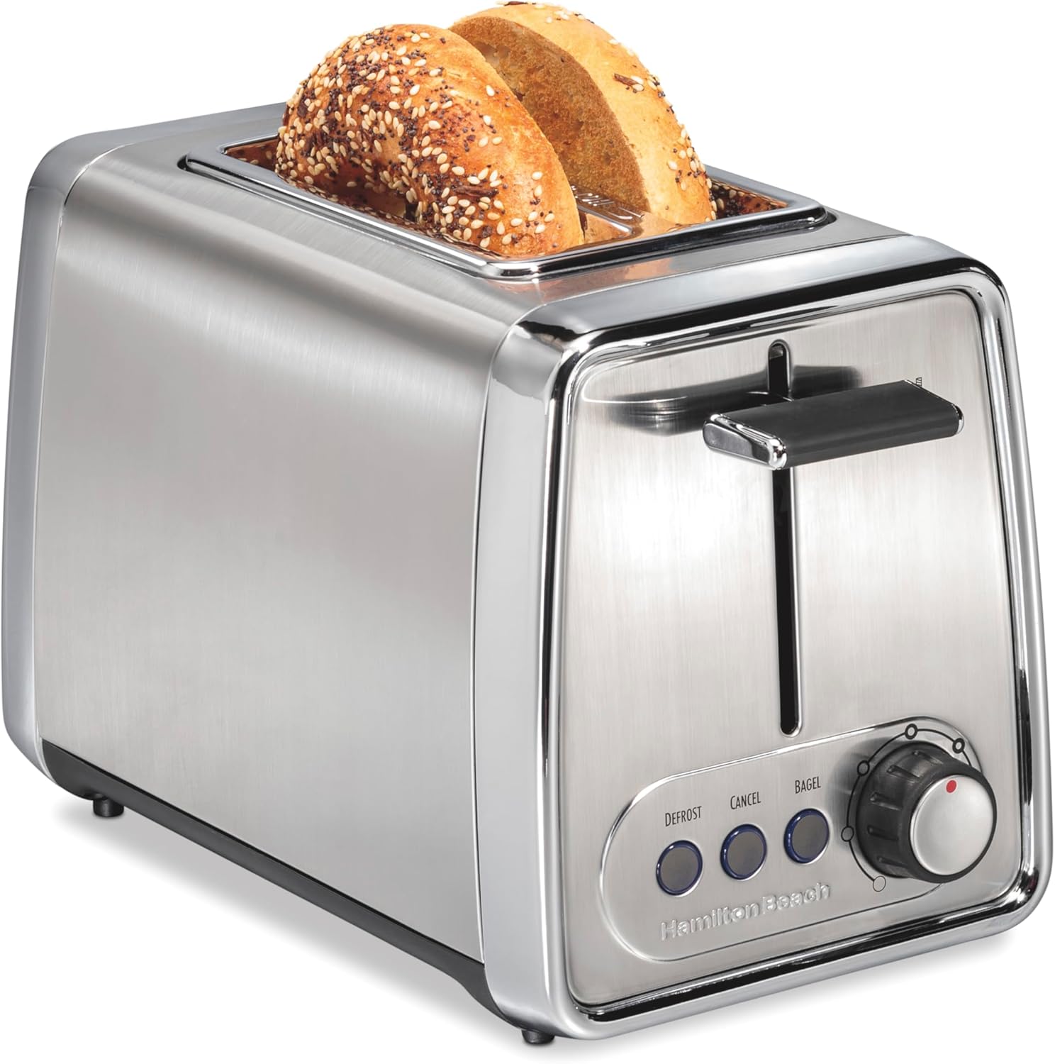 Hamilton Beach 22785G Modern 2 Slice Toaster, Chrome, with Extra-Wide Slots R22785 (Renewed)