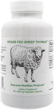 Supreme Nutrition Sheep Thymus - 100% Grass Fed and Finished in New Zealand, 90 Capsules of Pure Ovine Thymus