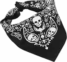 Bandana Teschio Pirata 55x55cm - Foulard Carnevale Halloween, Accessorio Costume, Teschio Skull - Foto 10