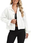 Metietila Womens Cropped Denim Jacket Distressed Boyfriend Button Down Jean Jacket Trucker Coat with Pockets