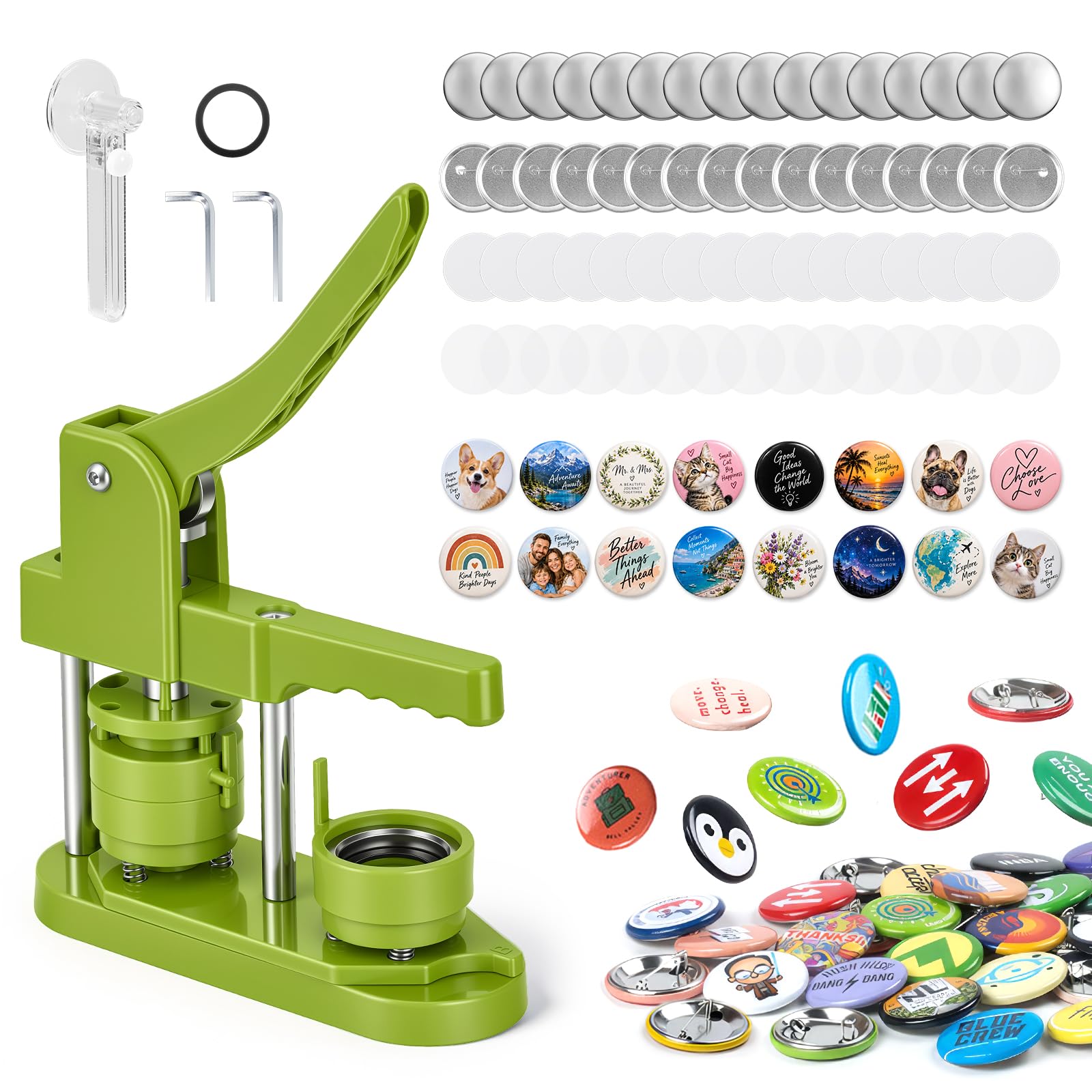 Badge Maker 44mm DIY Kit, Installation-Free Button Press Machine