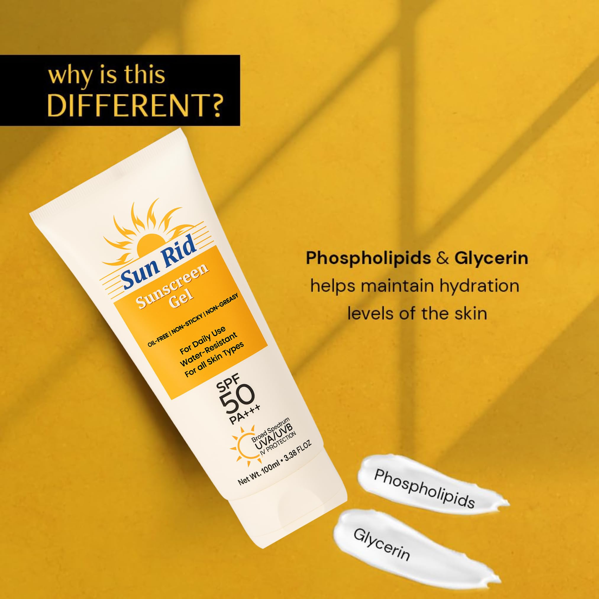 Sunscreen Gel spf 50 PA+++ | Hyaluronic Acid for Deep, Long Lasting Hydration | Broad Spectrum Protection & Blue Light Protection | Clinically Tested | Tan Protection | Photostable | For Unisex |100ml 2