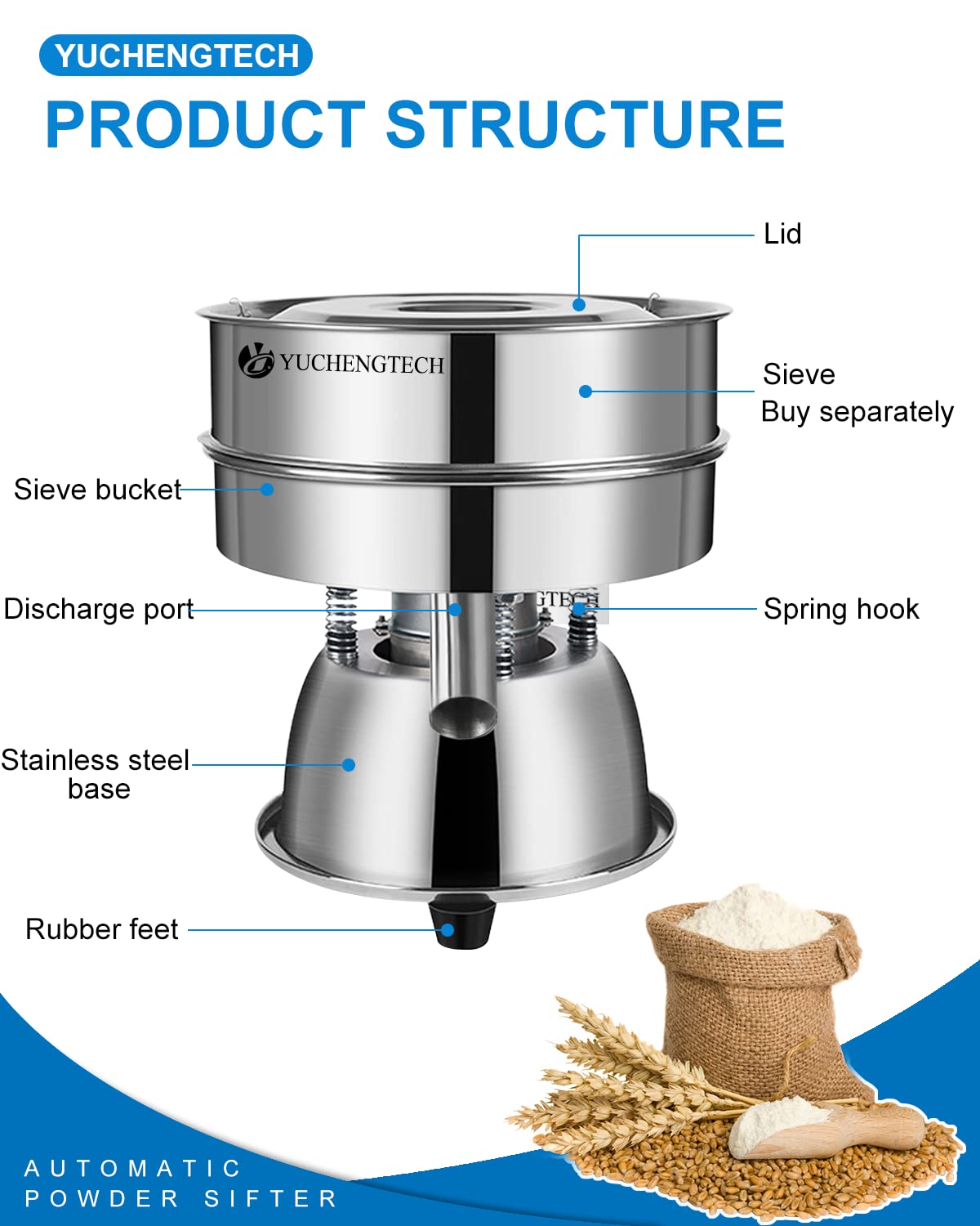 Get Special Price YUCHENGTECH Vibrating Sieve Machine Automatic Powder Sifter Automatic Sieve Shaker Electric Sieve Shaker Machine (110V, without sieve) Review Discount YUCHENGTECH Vibrating Sieve Machine Automatic Powder Sifter Automatic Sieve Shaker Electric Sieve Shaker Machine (110V, without sieve)