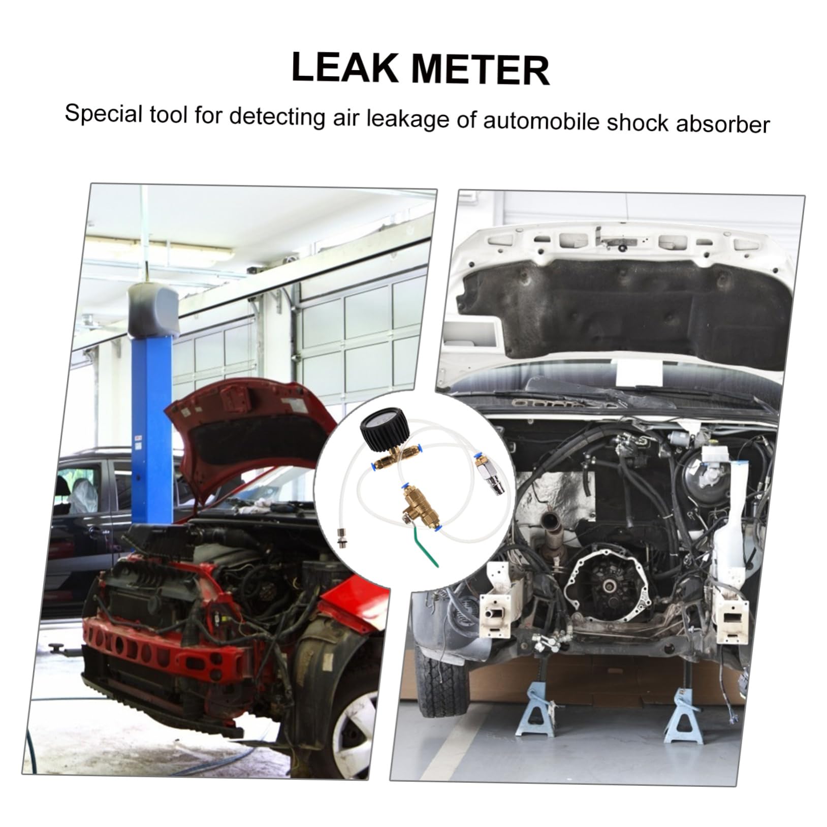 Luftschwingungsdämpfer Prüfgerät mit Leckprüfer Kunststoff und Kupfer Schnelles Messen für Autoreparatur und Stoßdämpfer Test im Fahrzeug