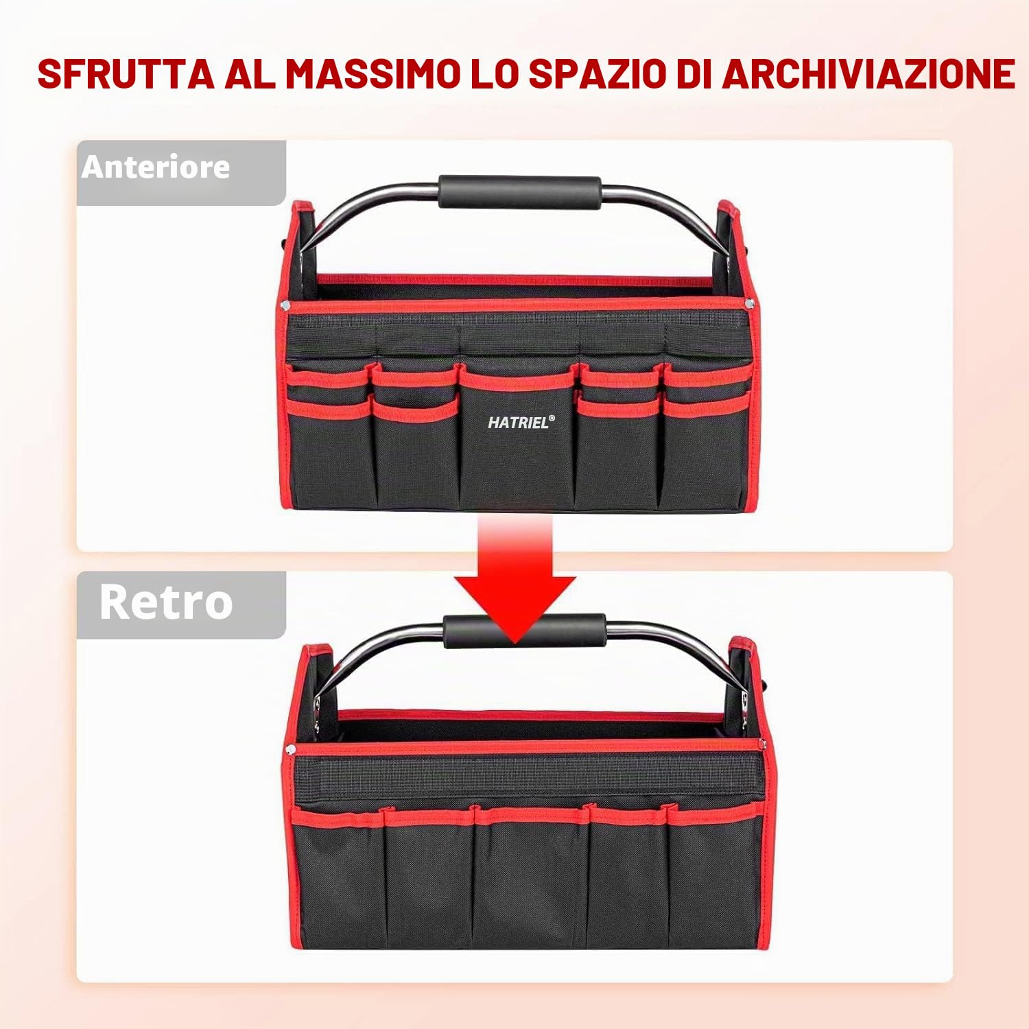 Borsa Porta Attrezzi Professionale, Borsa Attrezzi Lavoro Grande, Borse Attrezzi Impermeabili con Tracolla Regolabile e Maniglia per Trasporto, per Uso Domestico, Tecnici, Elettricisti