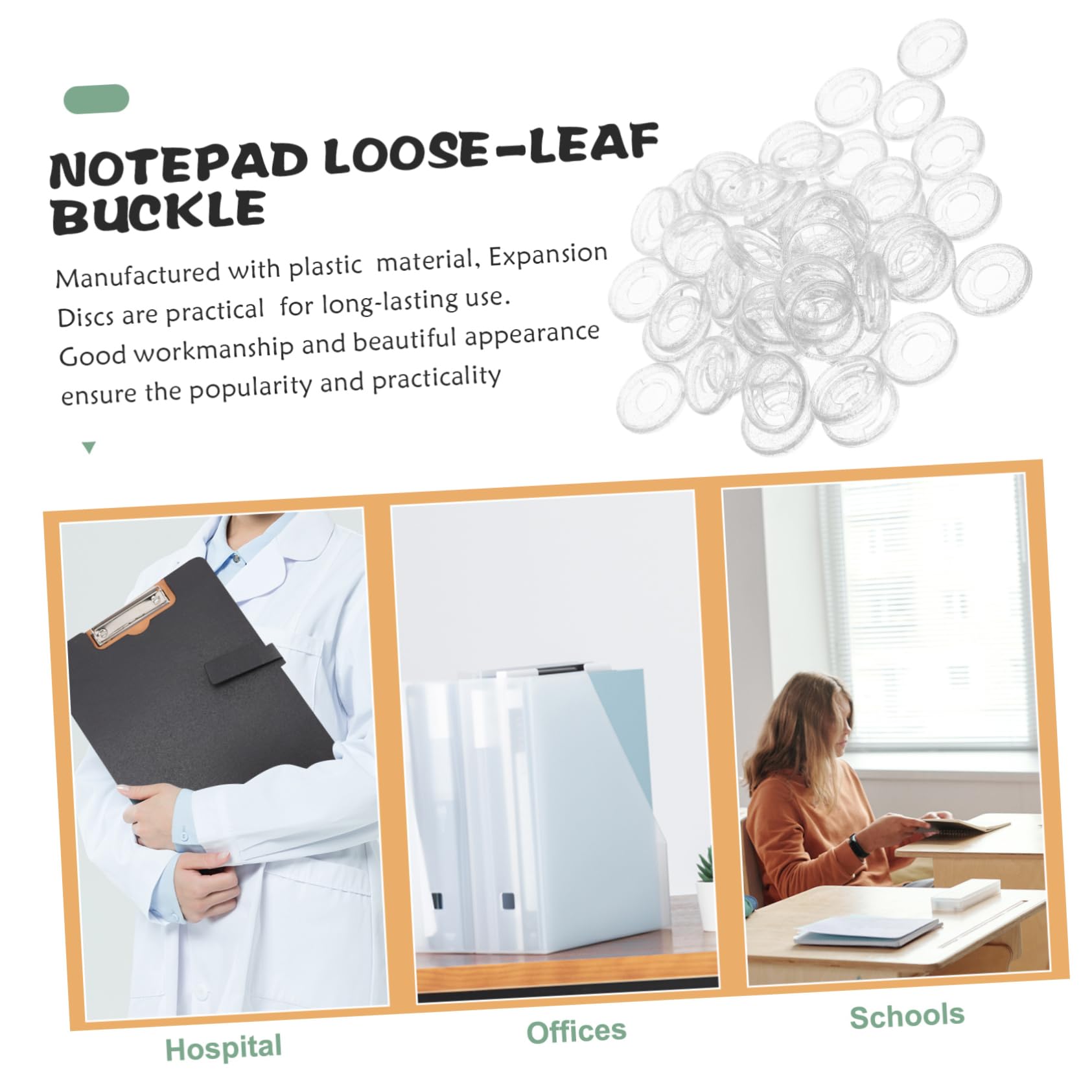 Lurrose 250stücke Kunststoff-binder Discs Für Notizbücher Erweiterungsringe Mit Glitzerndem Transparentem Finish Für -planer Und Lose