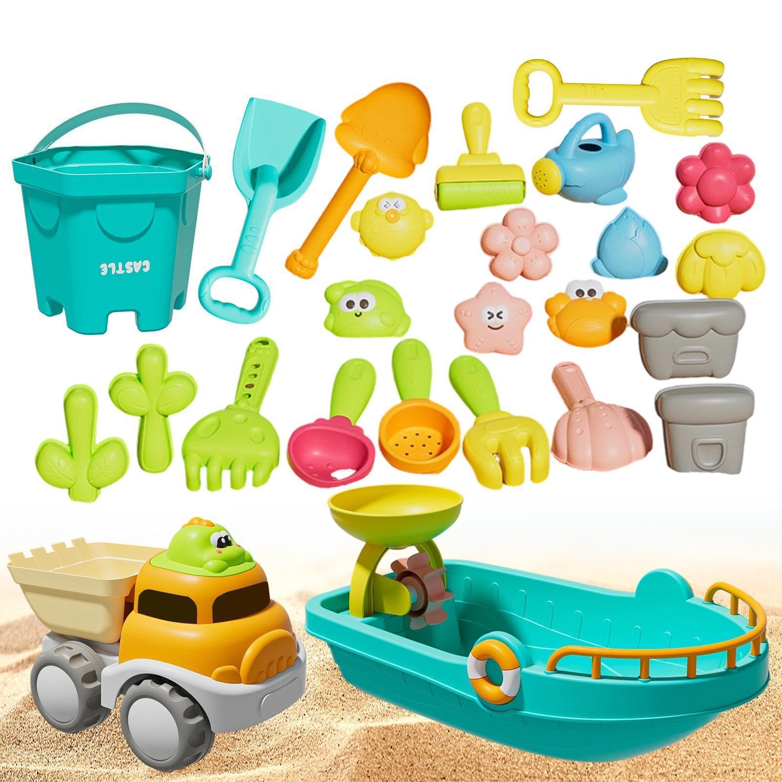 Piaskowe Zabawki Dla Dzieci Na Zewnątrz 25-częściowy zestaw do zabawy w | zabawki piaskowe dla dzieci do basenu, wody, pływania, nurkowania, wakacji letnich, rodziny, na zewną