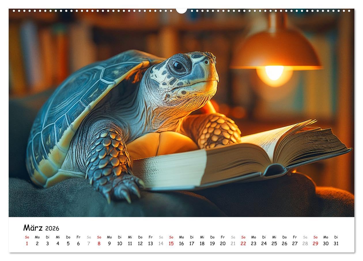 CHILL MAL - Entspannte Schildkröten beim Faulenzen (Wandkalender 2026 DIN A2 quer), CALVENDO Monatskalender: Entspanne mit coolen Schildkröten durch ... von Ruhe und Entschleunigung (CALVENDO Spass)