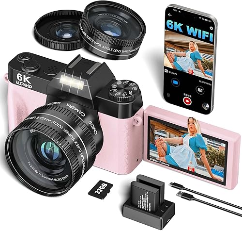 VJIANGER Cámara digital4K de videoblogs para YouTube de 48megapĂxeles para fotografĂa y video con pantalla giratoria, enfoque automático, zoom VJIANGER Cámara digital4K de videoblogs para YouTube de 48megapĂxeles para fotografĂa y video con pantalla giratoria, enfoque automático, zoom