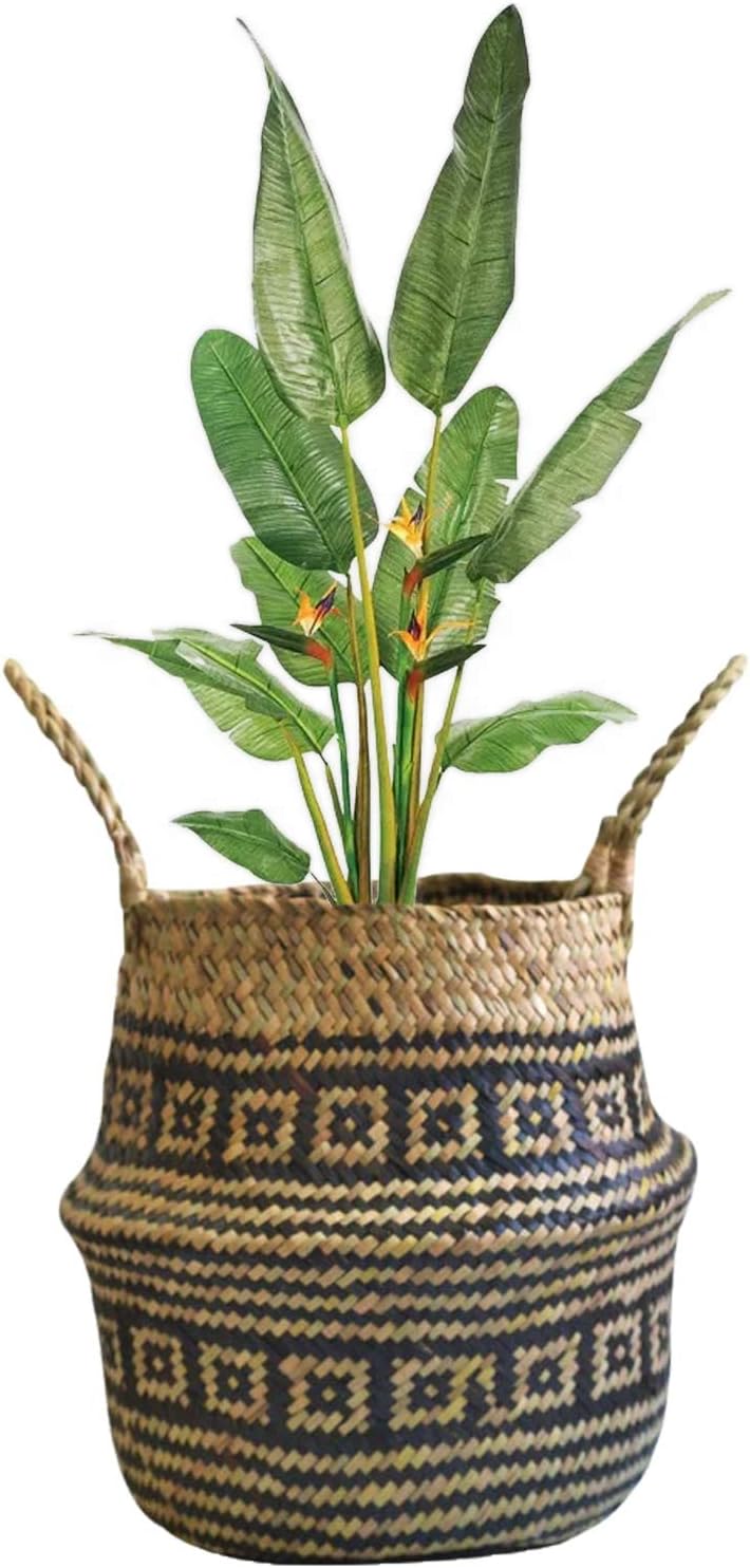 Woven Woven Seagrass Planters Belly Basket Flodable Planter