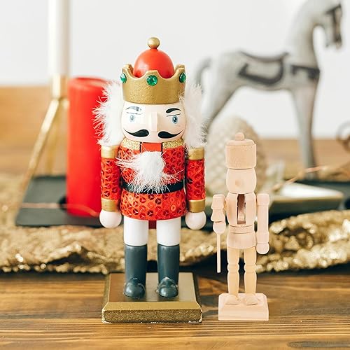 Miniatura 5 de 3 piezas de cascanueces de madera sin terminar, cascanueces de Navidad sin pintar, soldado de bricolaje, mini figuras de madera para manualidades