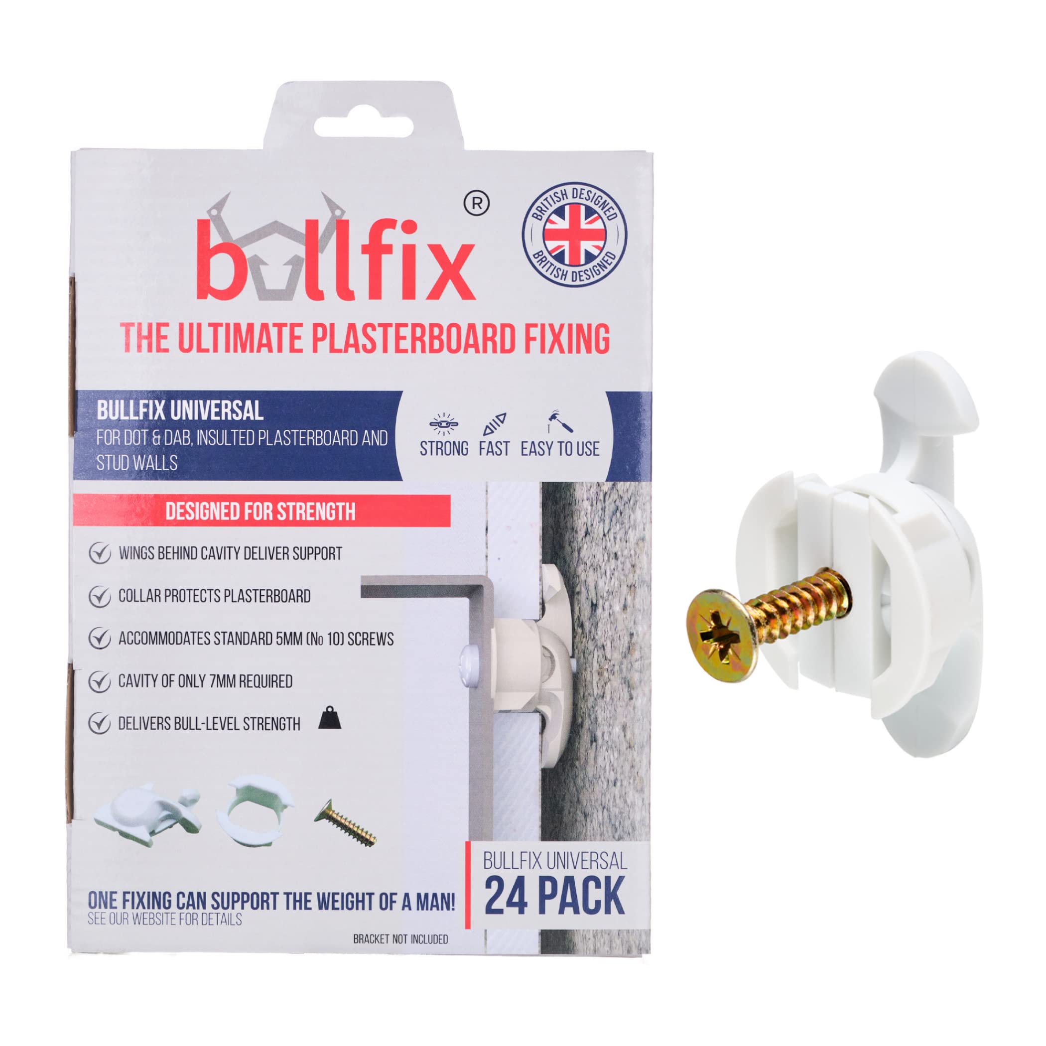Buy Bullfix 'Universal' 24 Pack Heavy Duty Plasterboard Fixings