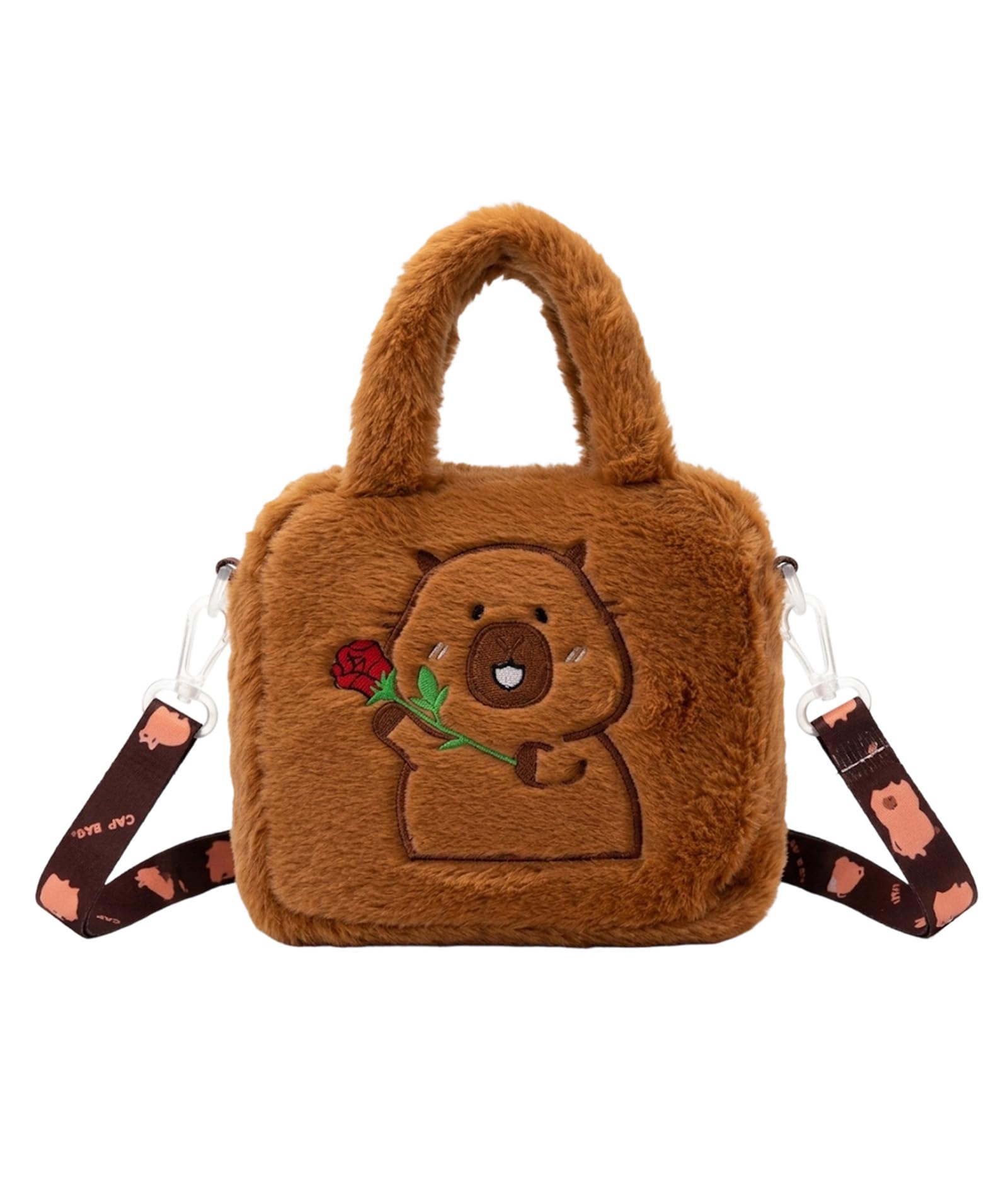 Capybara Bag, Plush shoulder Bag, Soft Animal Toy Handbag, Cute Capybara Plush Bag for Daily Use, Fashionable Shoulder Strap Design, Durable Material Construction, Lightweight and Spacious Interior-image-31