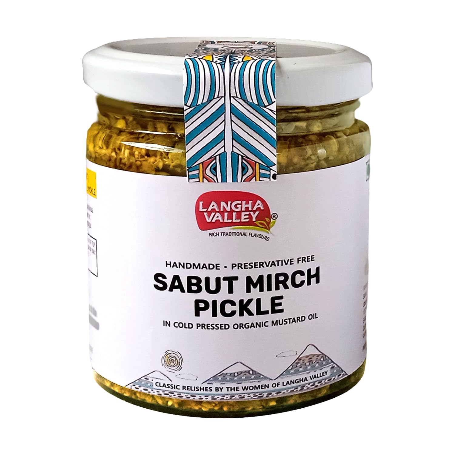 LANGHA VALLEY Homemade Sabut Mirch Pickle, Green Chilli Pickle, Made With 100% Cold-Pressed Organic Mustard Oil, Sun Dried & Sun Matured, Glass Jar - 180 Grams (B0CVHHPGRP) Amazon Price History, Amazon Price Tracker