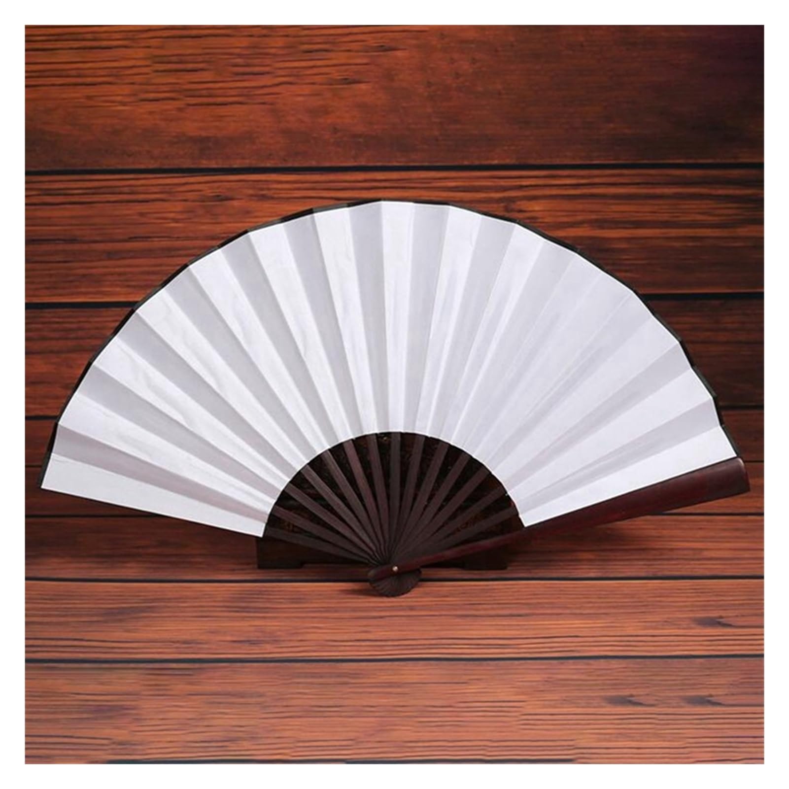 DYMKIE 8 inch Hand Silk Cloth DIY Folding Fan Antiquity Folding Fan DIY Calligraphy Painting(White)