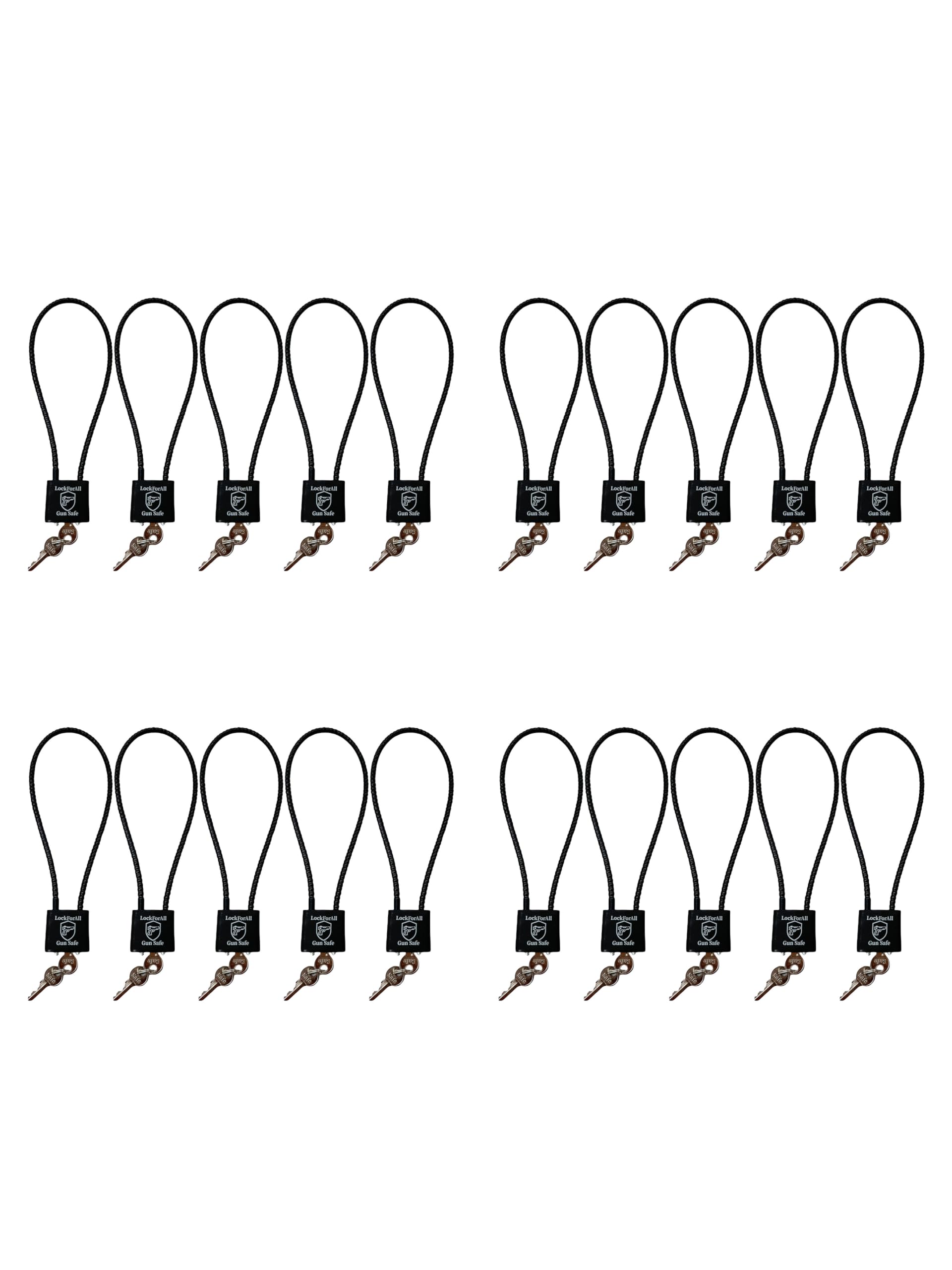 Cable Gun Locks with Keys Hunting Sports- Keyed Alike 15" Cable Gun Safe Lock CA DOJ Approved for Pistols, Handguns, Rifles, and Shotguns, Home, Storage Firearm Locking and Safety