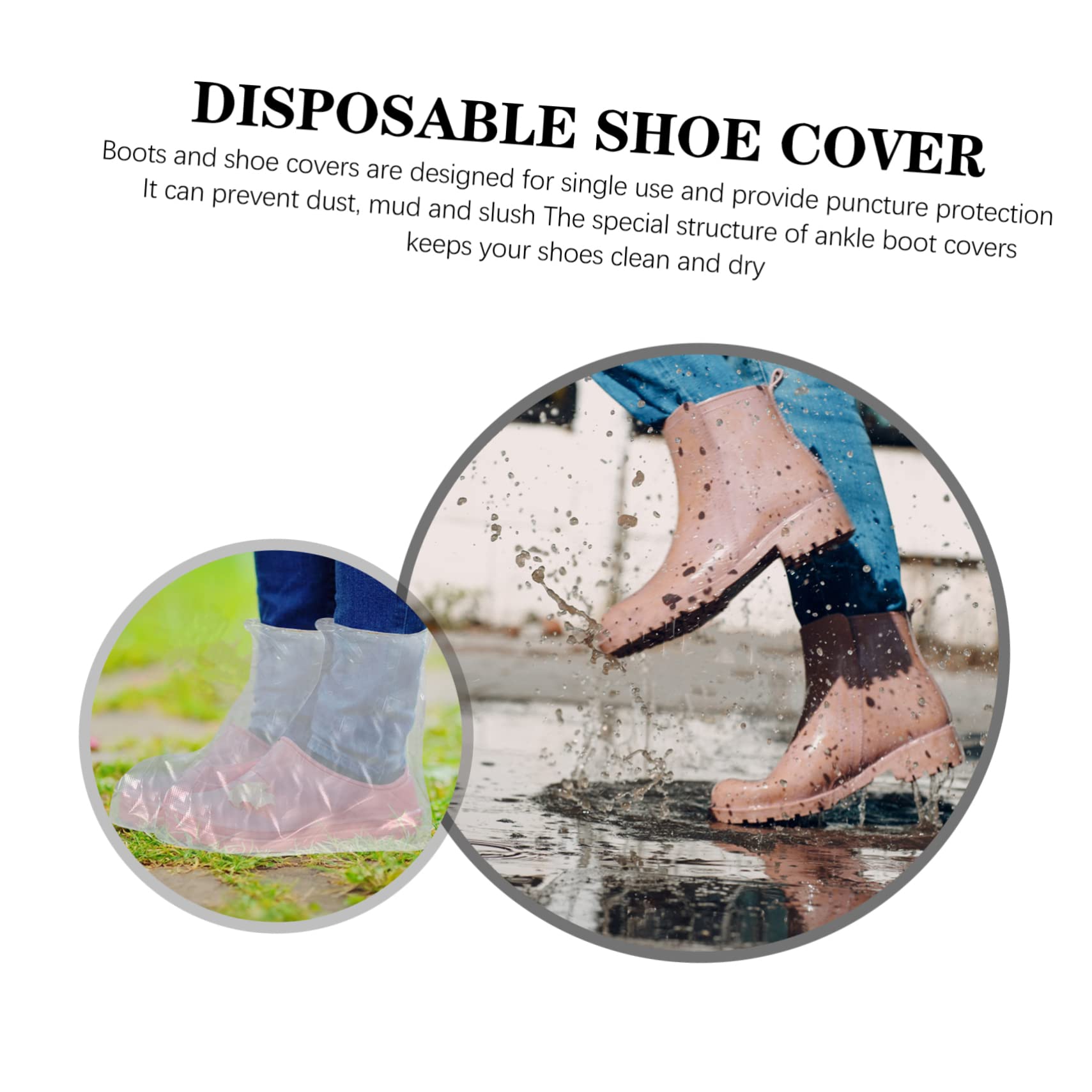 Couvre-Chaussures Jetables Antidérapants 50 Pièces PE | Protection Pluie Extérieure, Usage Pratique, Lot Transparent pour Jours Humides