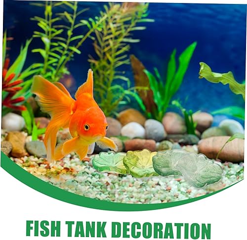 Miniatura 6 de OHPHCALL 50 piezas de pétalos accesorios falsos hoja de loto piscina estanque de peces hoja de loto artificial de vidrio acrílico accesorios vívidos
