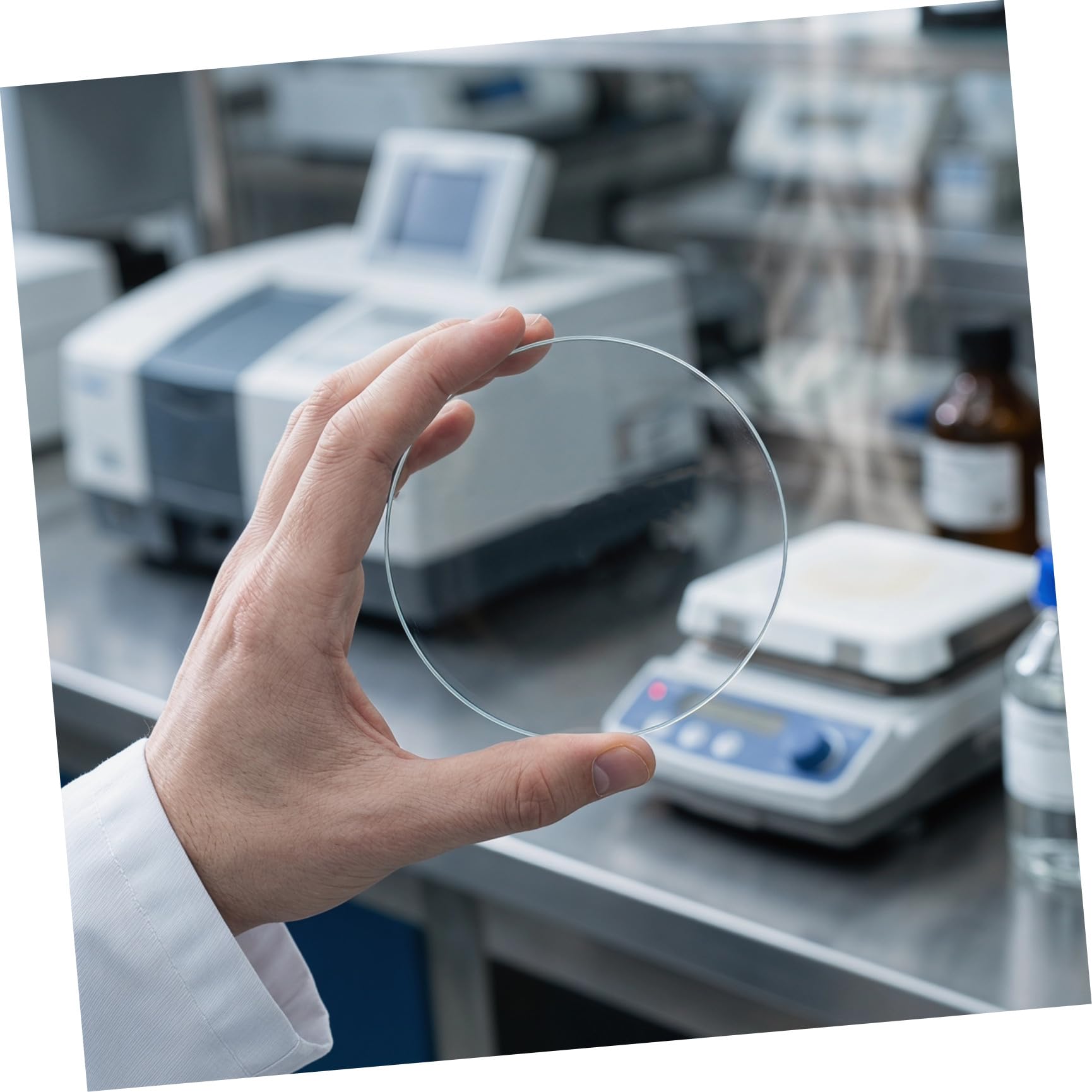 VALICLUD 10 Pezzi Vetro da Laboratorio Superficie Liscia per Esperimenti Scientifici con Piastra di Vetro Rotonda Resistente Verifiche Precise